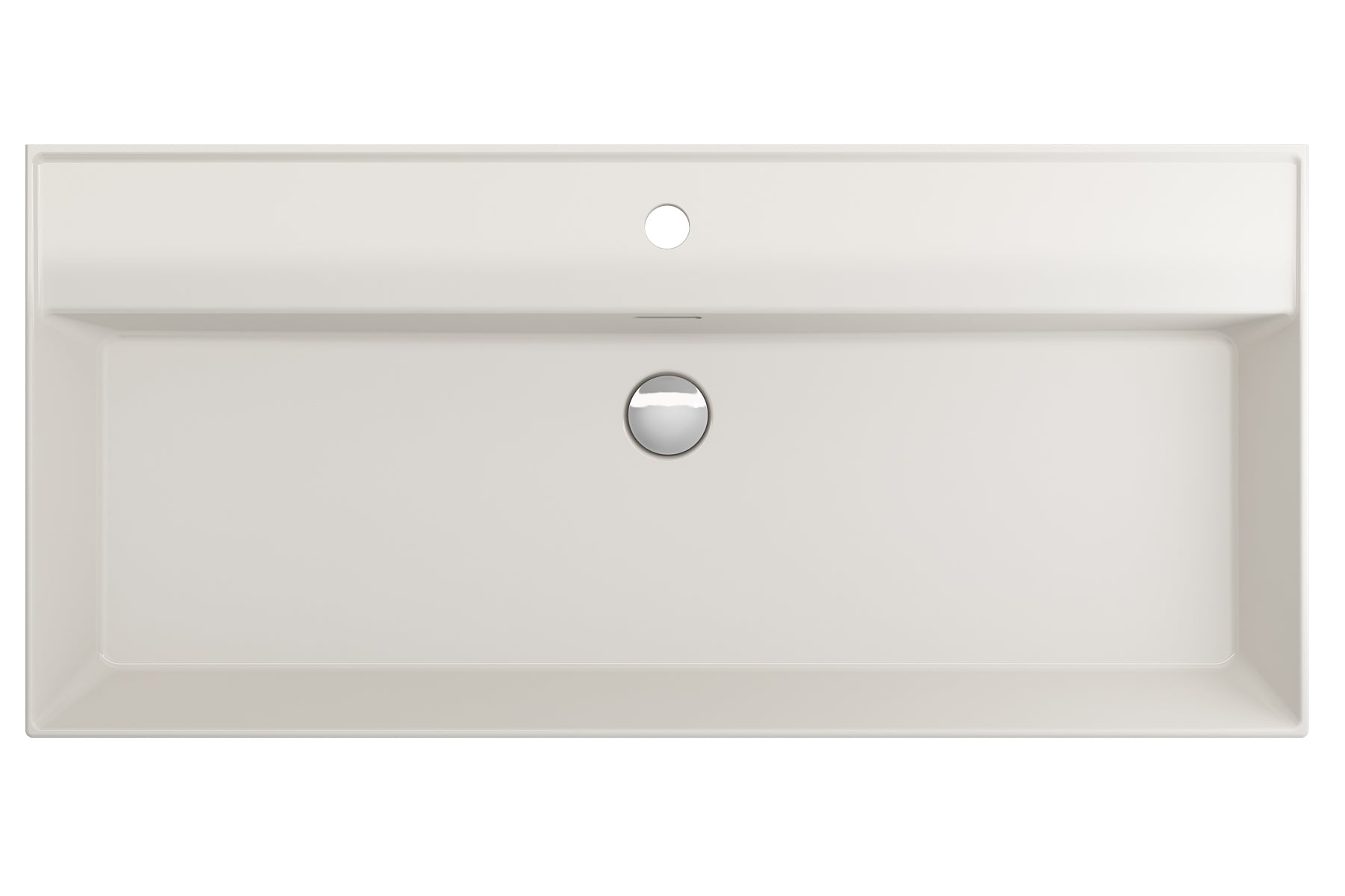 Alternate Image for BOCCHI Milano 40" Rectangle Wallmount Fireclay Bathroom Sink, Biscuit, Single Faucet Hole, 1378-014-0126