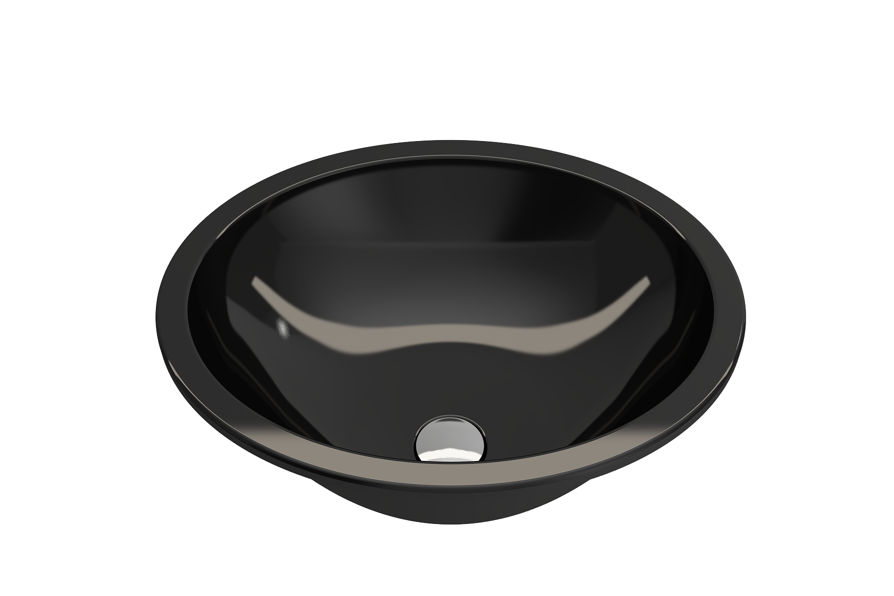 Alternate Image for BOCCHI Parma 22" Oval Undermount Fireclay Bathroom Sink, Black, 1384-005-0125