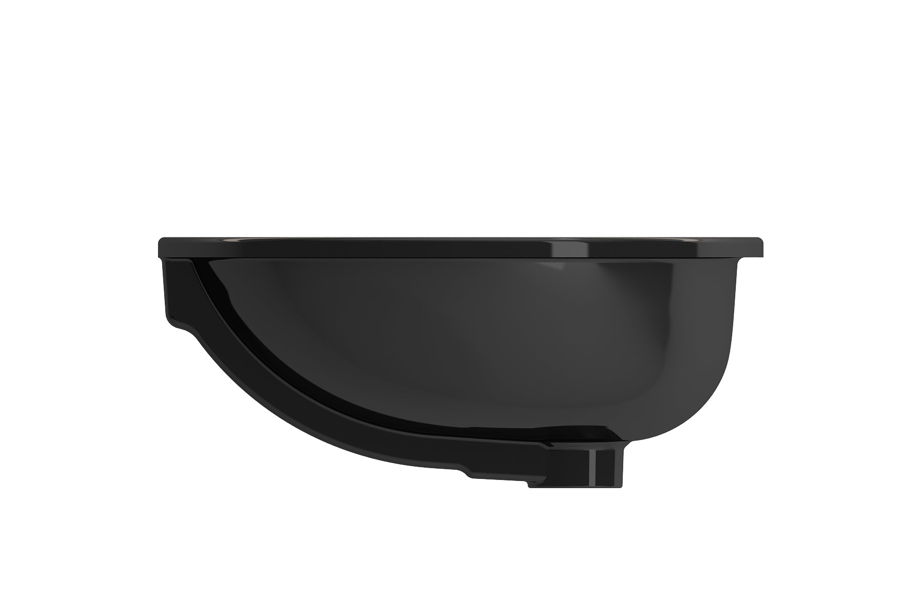 Alternate Image for BOCCHI Parma 22" Oval Undermount Fireclay Bathroom Sink, Black, 1384-005-0125