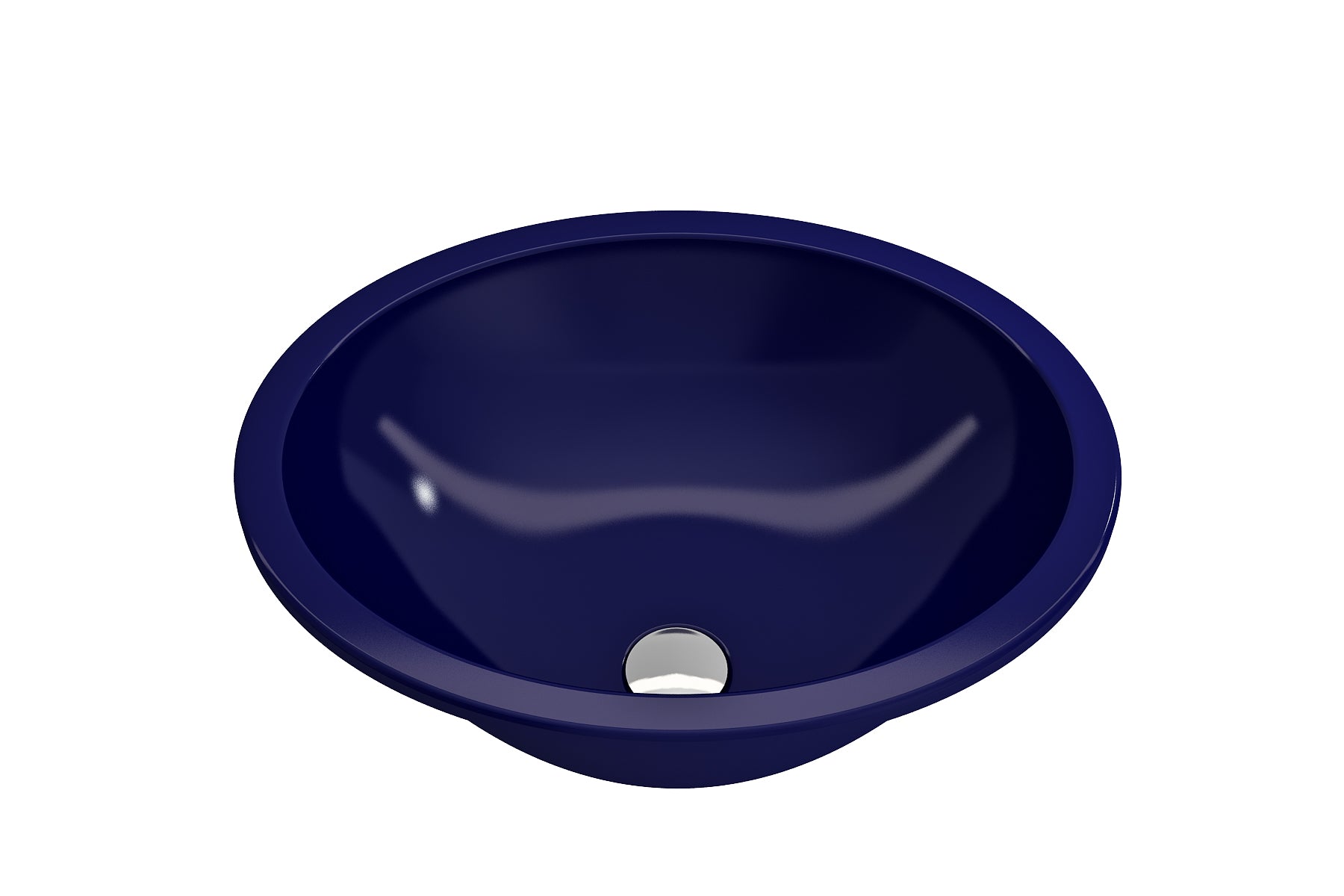 Alternate Image for BOCCHI Parma 22" Oval Undermount Fireclay Bathroom Sink, Sapphire Blue, 1384-010-0125