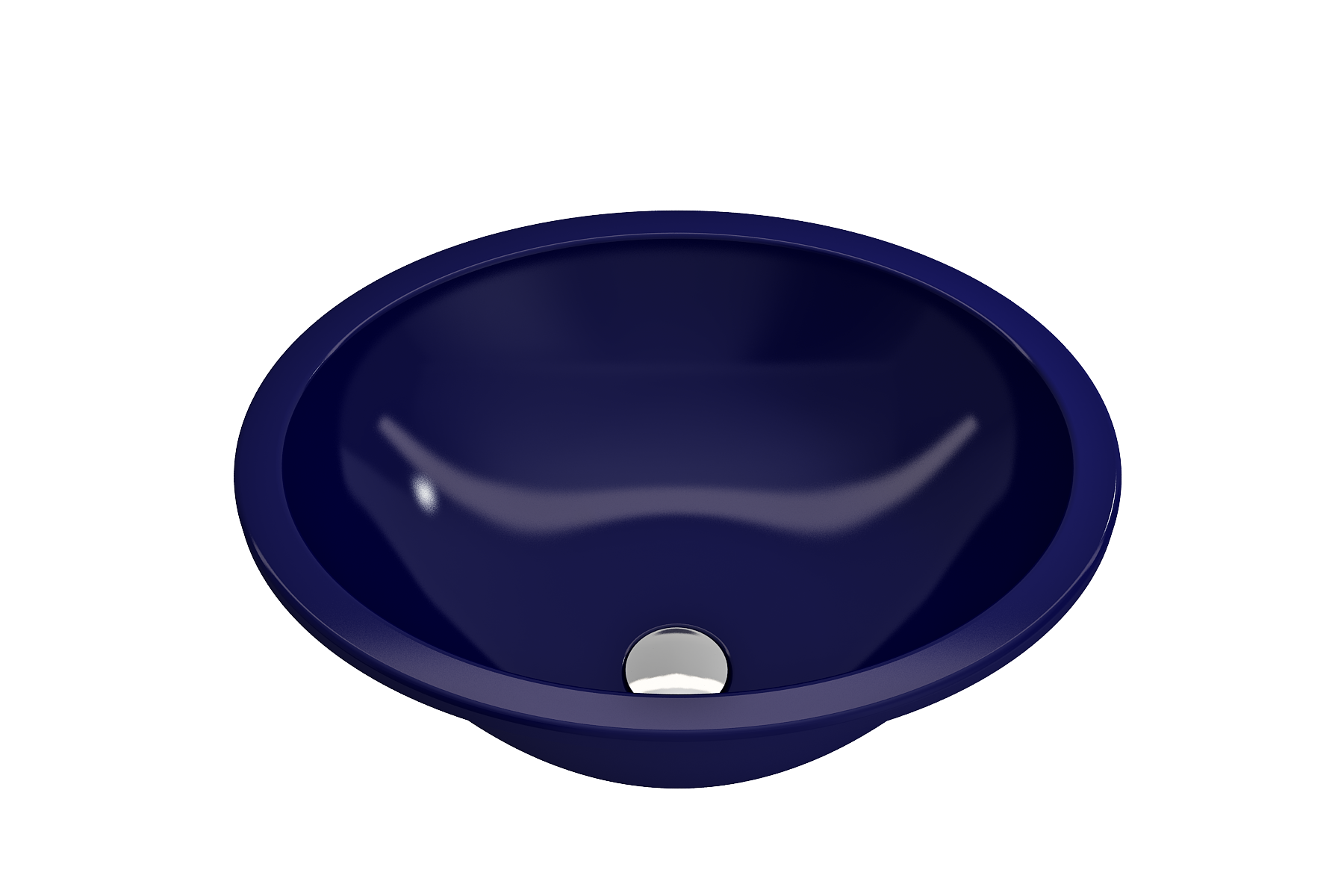 Alternate Image for BOCCHI Parma 22" Oval Undermount Fireclay Bathroom Sink, Sapphire Blue, 1384-010-0125