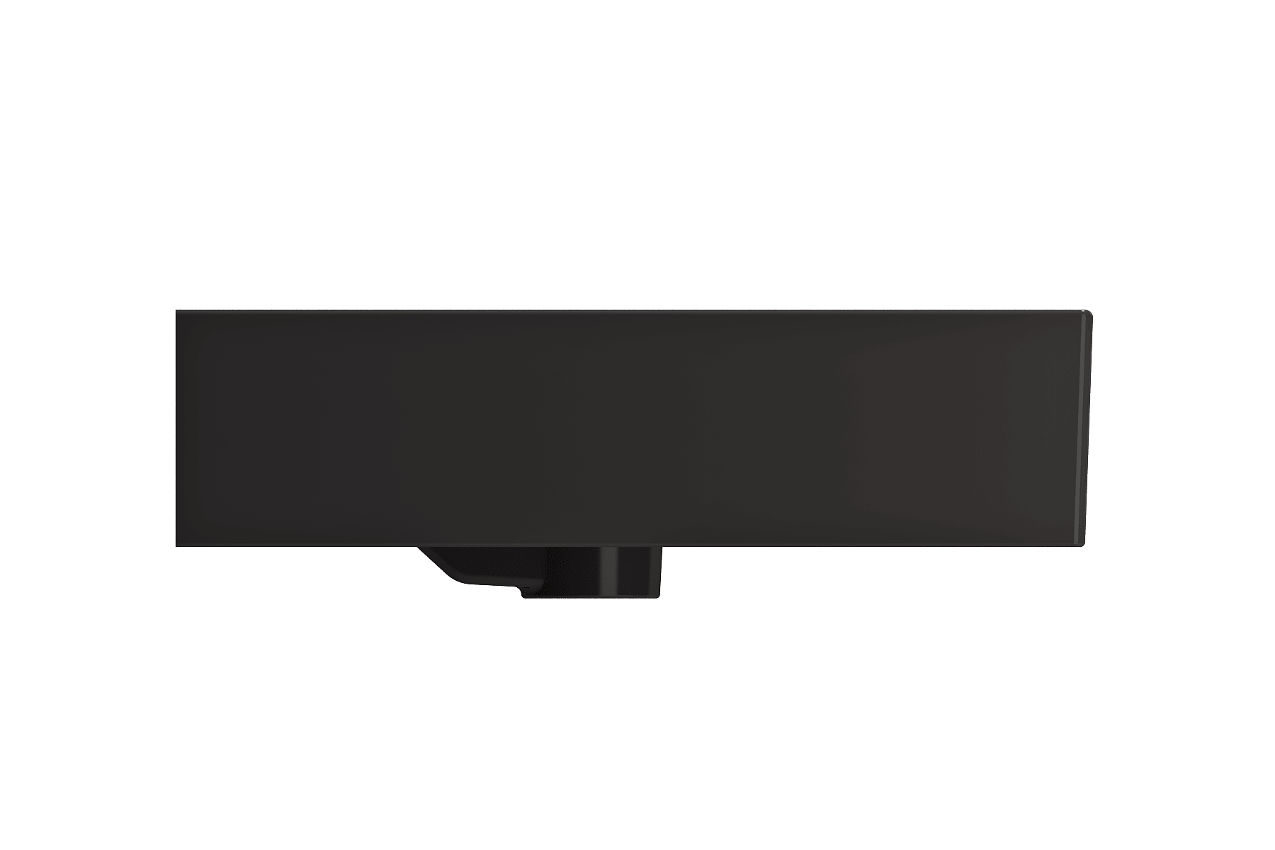Alternate Image for BOCCHI Milano 48" Rectangle Wallmount Fireclay Bathroom Sink, Double Basin, Matte Black, Single Faucet Hole, 1393-004-0132