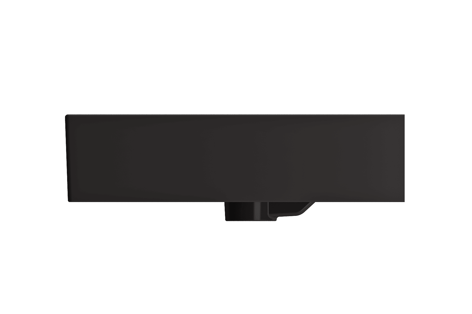 Alternate Image for BOCCHI Milano 48" Rectangle Wallmount Fireclay Bathroom Sink, Double Basin, Matte Black, Single Faucet Hole, 1393-004-0132