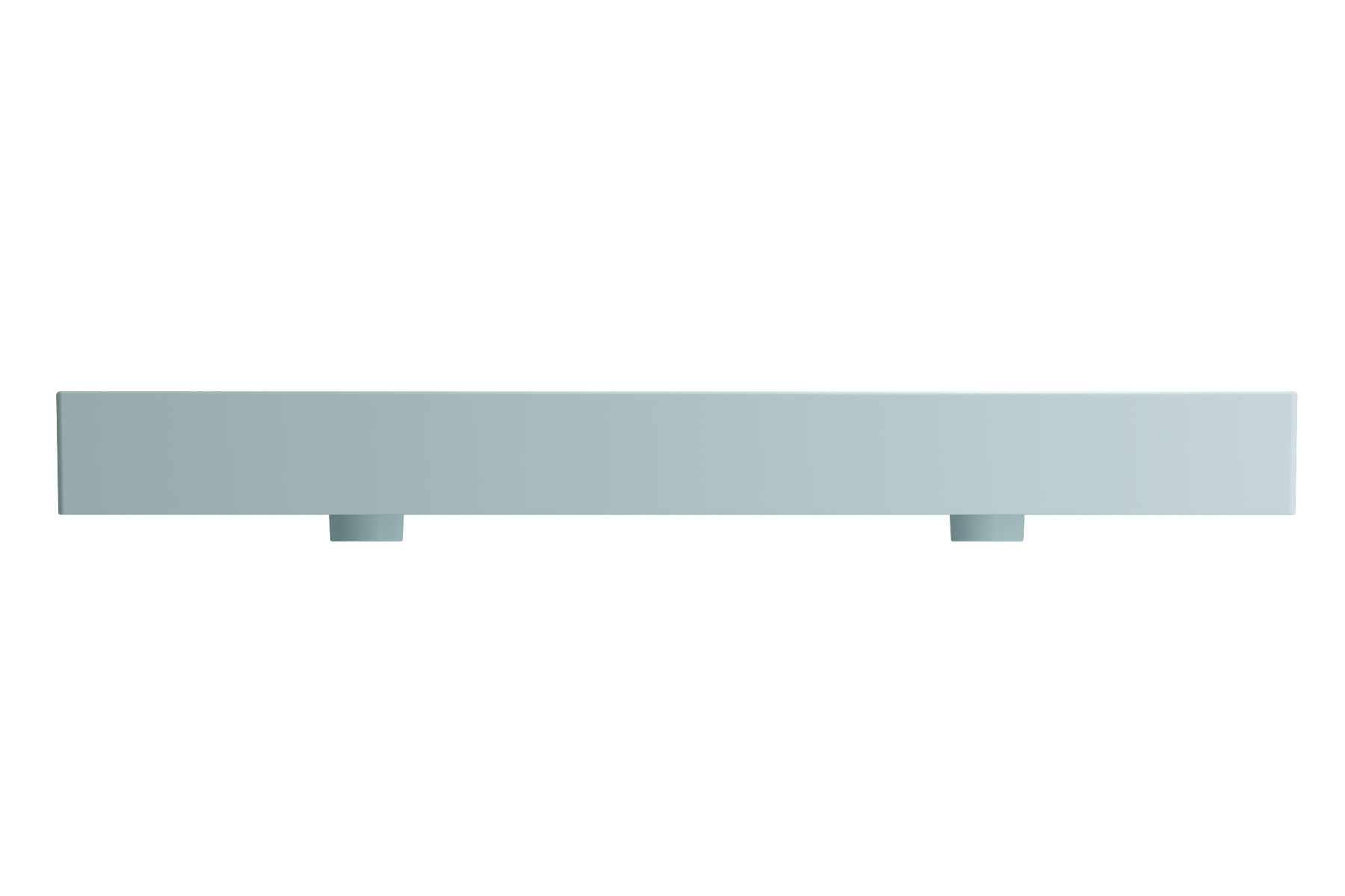 Alternate Image for BOCCHI Milano 48" Rectangle Wallmount Fireclay Bathroom Sink, Double Basin, Matte Ice Blue, Single Faucet Hole, 1393-029-0132