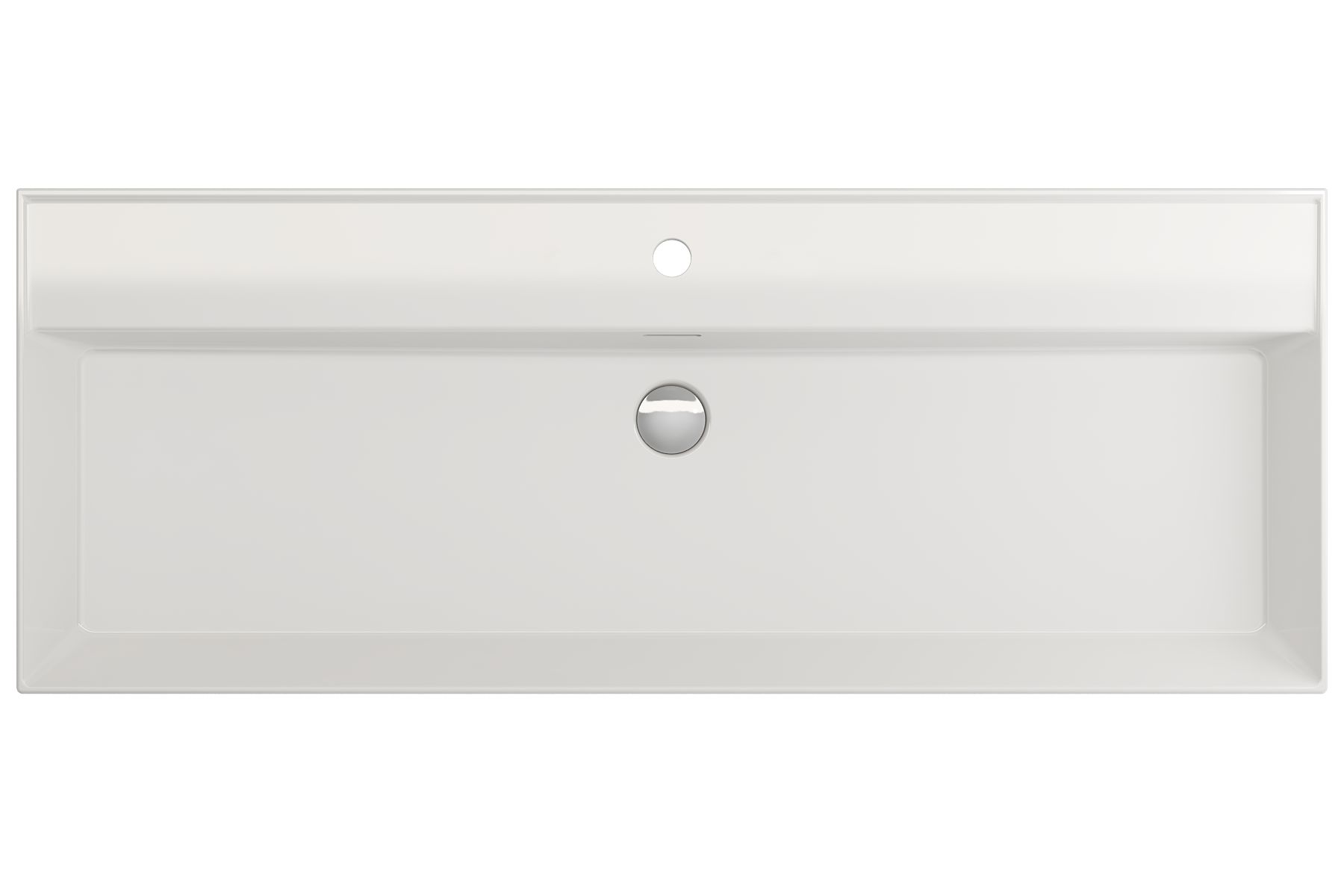 Alternate Image for BOCCHI Milano 48" Rectangle Wallmount Fireclay Bathroom Sink, White, Single Faucet Hole, 1394-001-0126