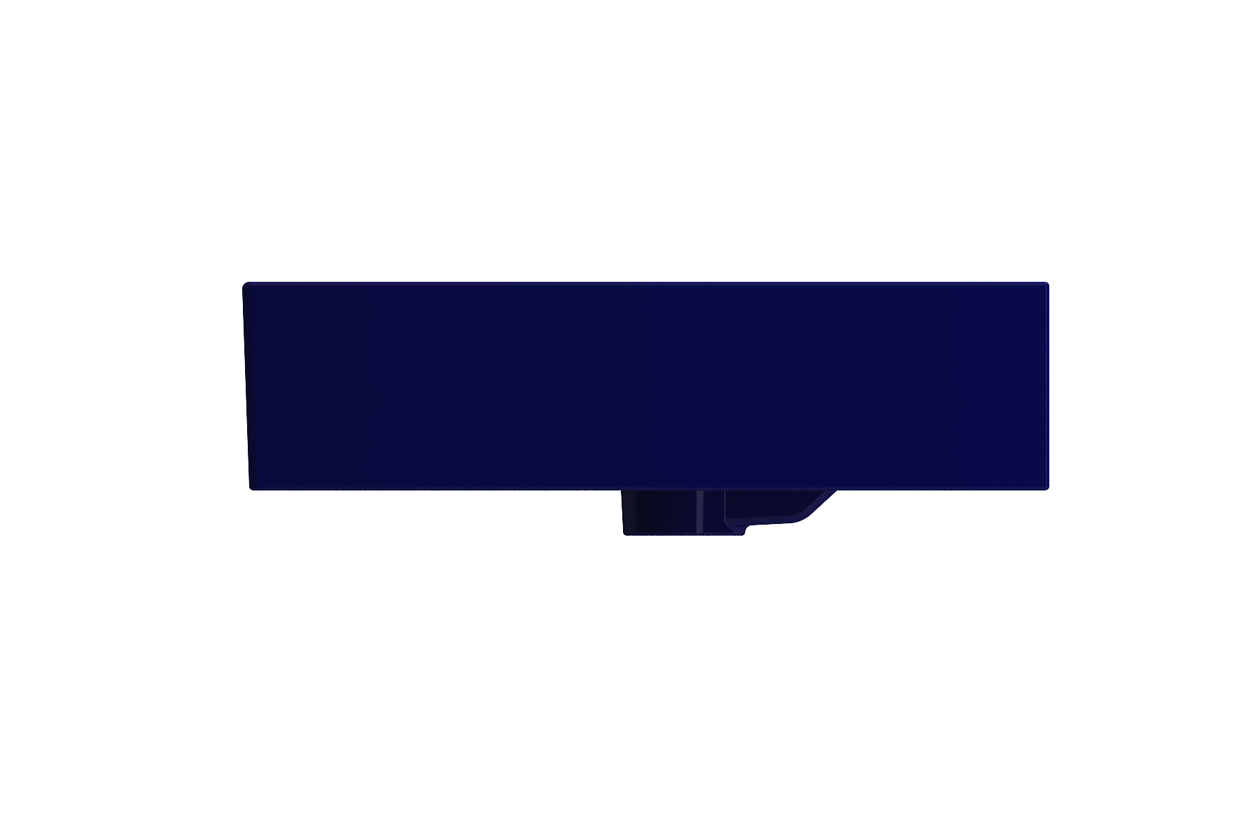 Alternate Image for BOCCHI Milano 48" Rectangle Wallmount Fireclay Bathroom Sink, Sapphire Blue, Single Faucet Hole, 1394-010-0126