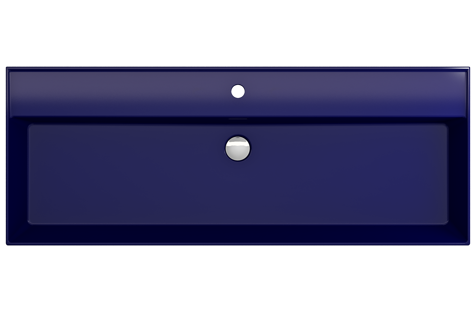 Alternate Image for BOCCHI Milano 48" Rectangle Wallmount Fireclay Bathroom Sink, Sapphire Blue, Single Faucet Hole, 1394-010-0126