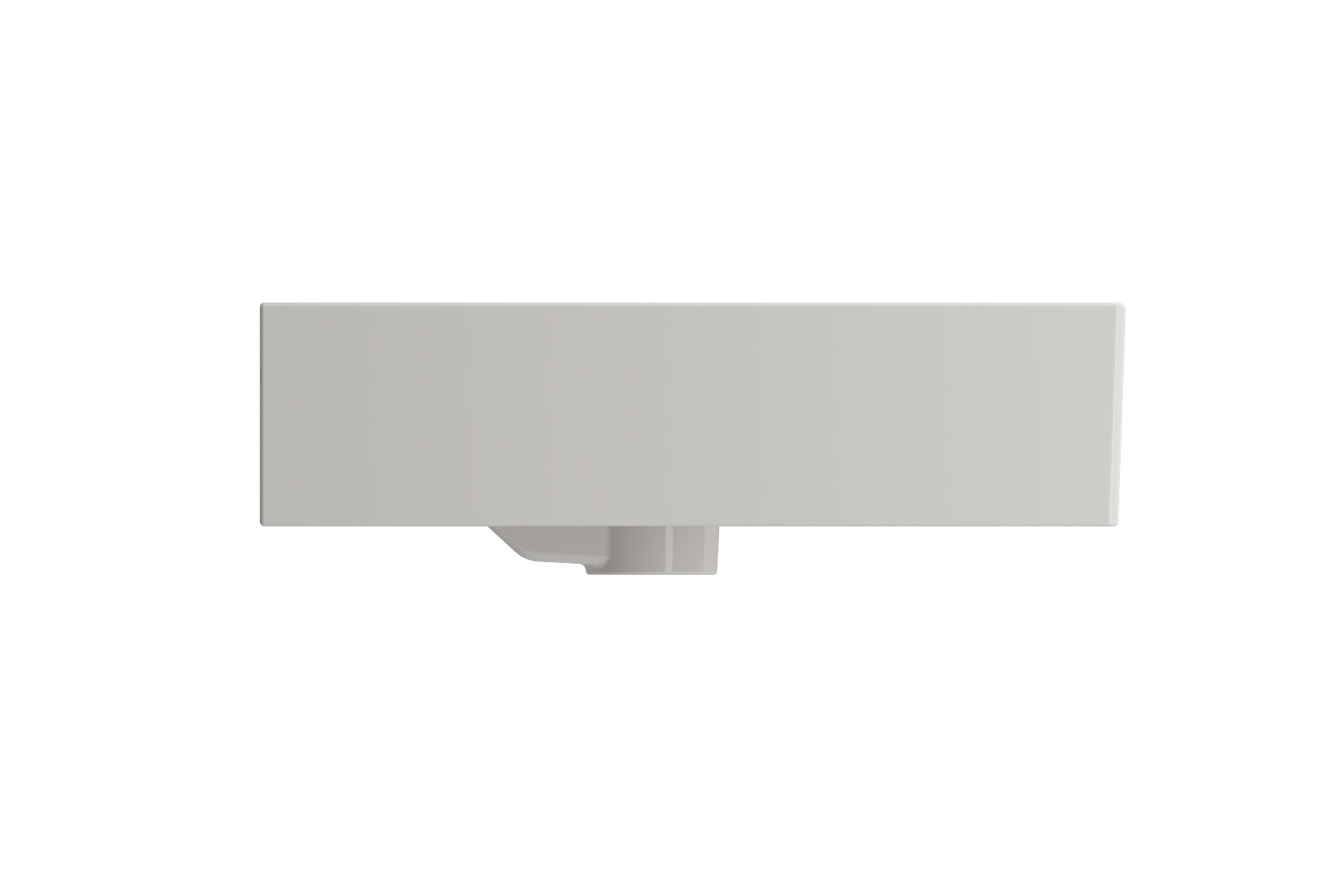 Alternate Image for BOCCHI Milano 48" Rectangle Wallmount Fireclay Bathroom Sink, Biscuit, Single Faucet Hole, 1394-014-0126