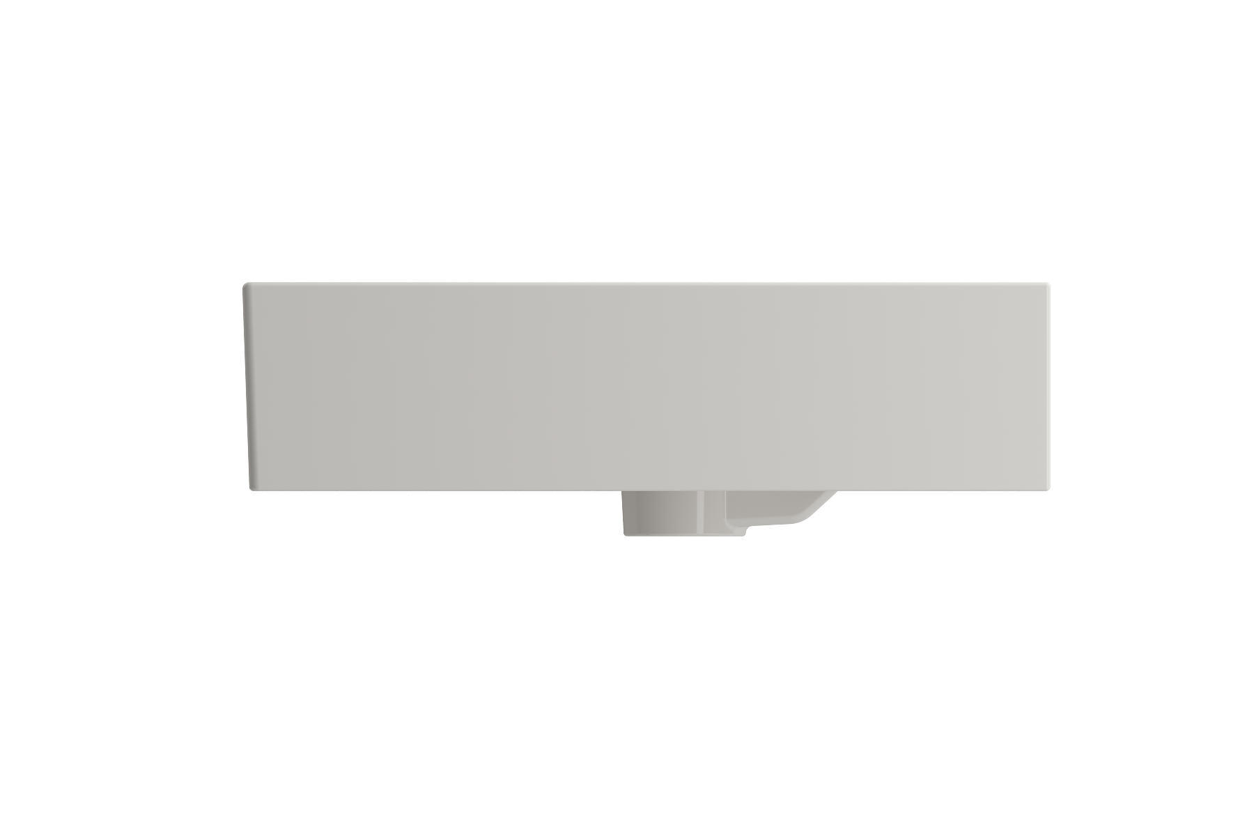 Alternate Image for BOCCHI Milano 48" Rectangle Wallmount Fireclay Bathroom Sink, Biscuit, Single Faucet Hole, 1394-014-0126