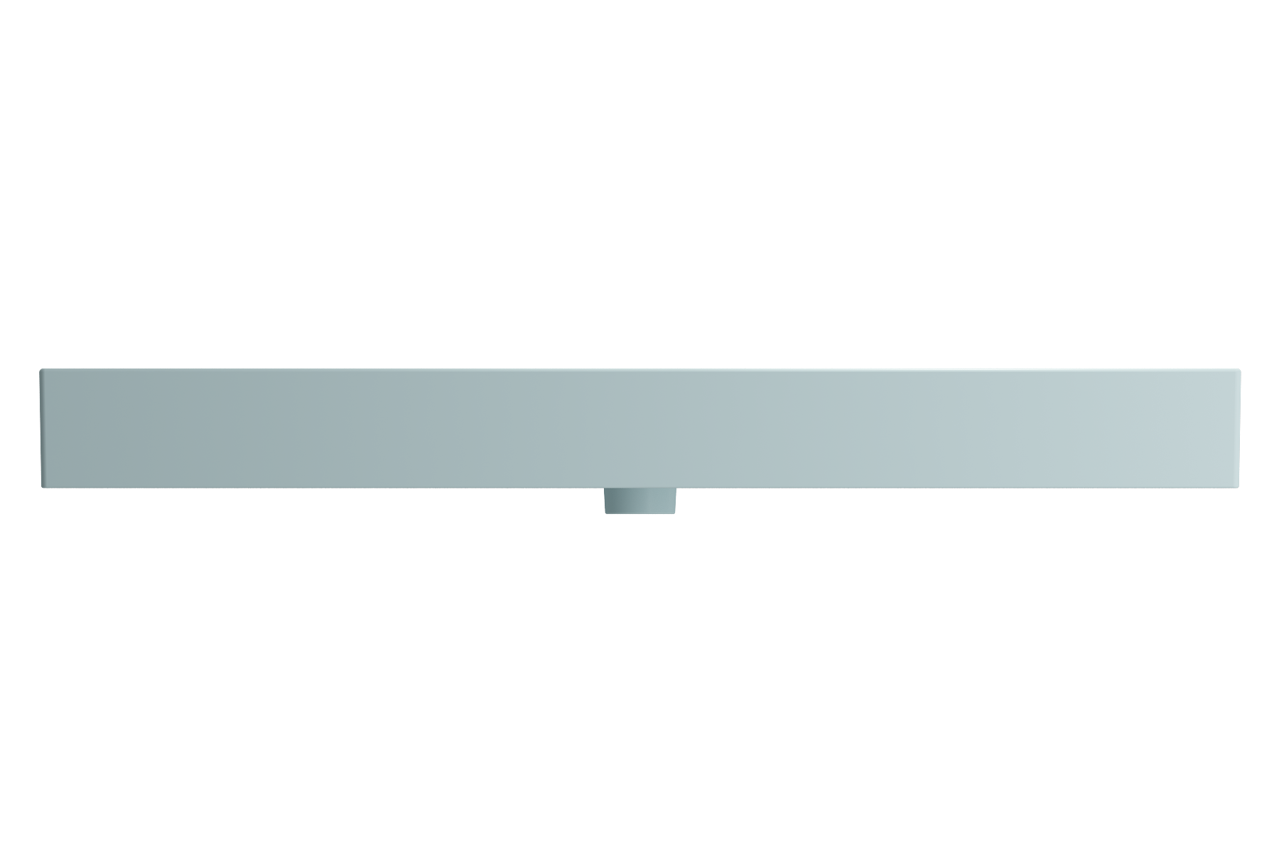 Alternate Image for BOCCHI Milano 48" Rectangle Wallmount Fireclay Bathroom Sink, Matte Ice Blue, Single Faucet Hole, 1394-029-0126