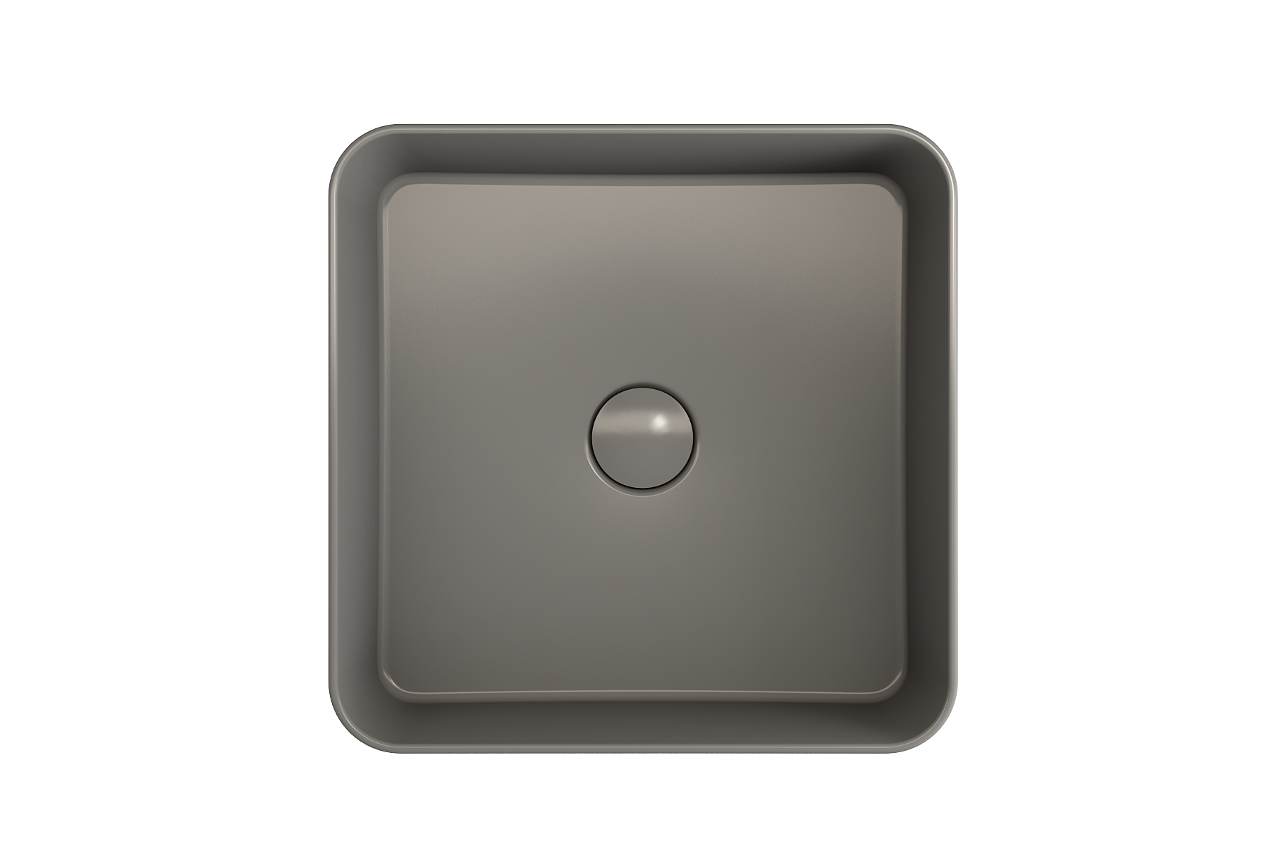 BOCCHI Sottile 15" Square Vessel Fireclay Bathroom Sink, Matte Gray, 1477-006-0125