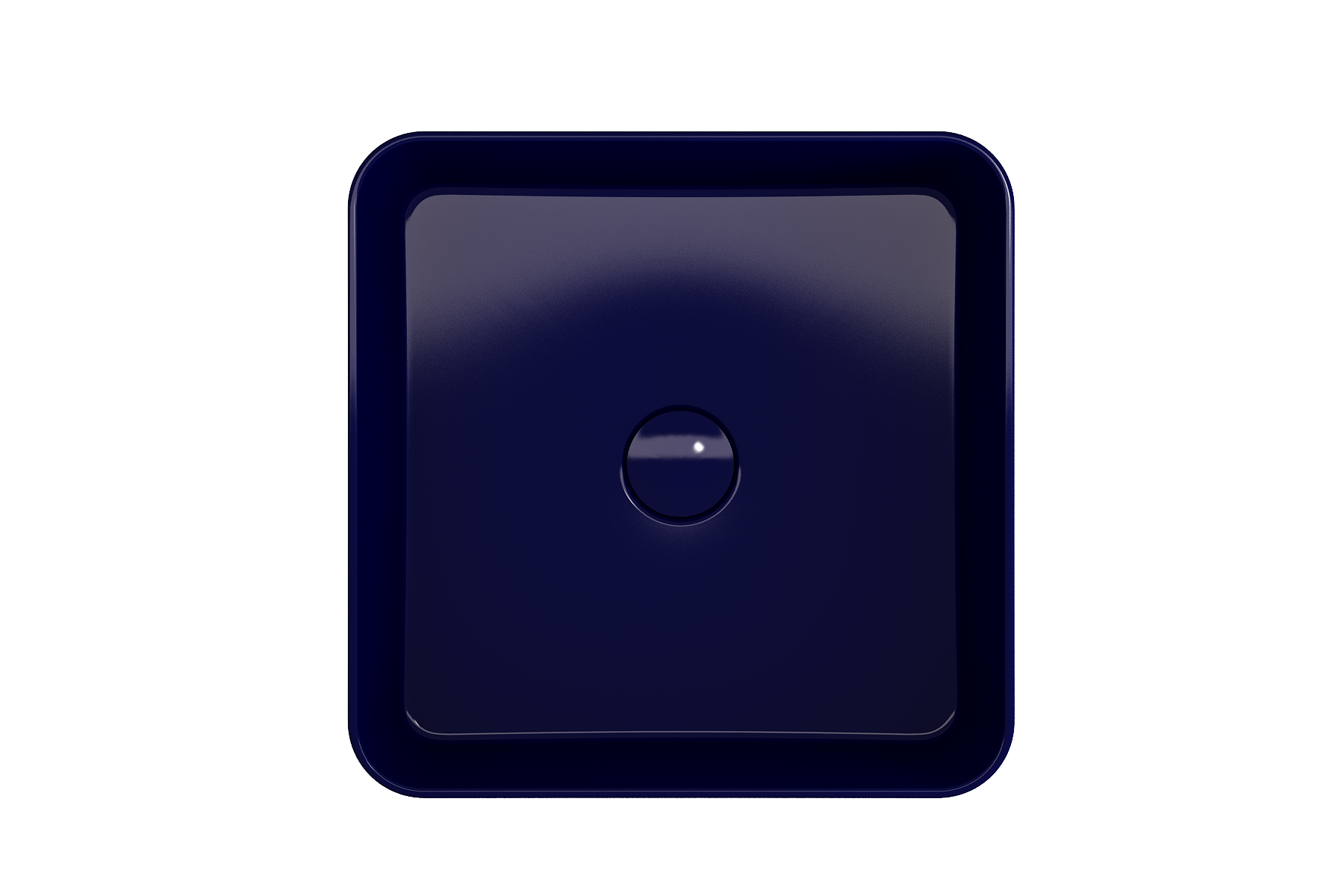BOCCHI Sottile 15" Square Vessel Fireclay Bathroom Sink, Sapphire Blue, 1477-010-0125