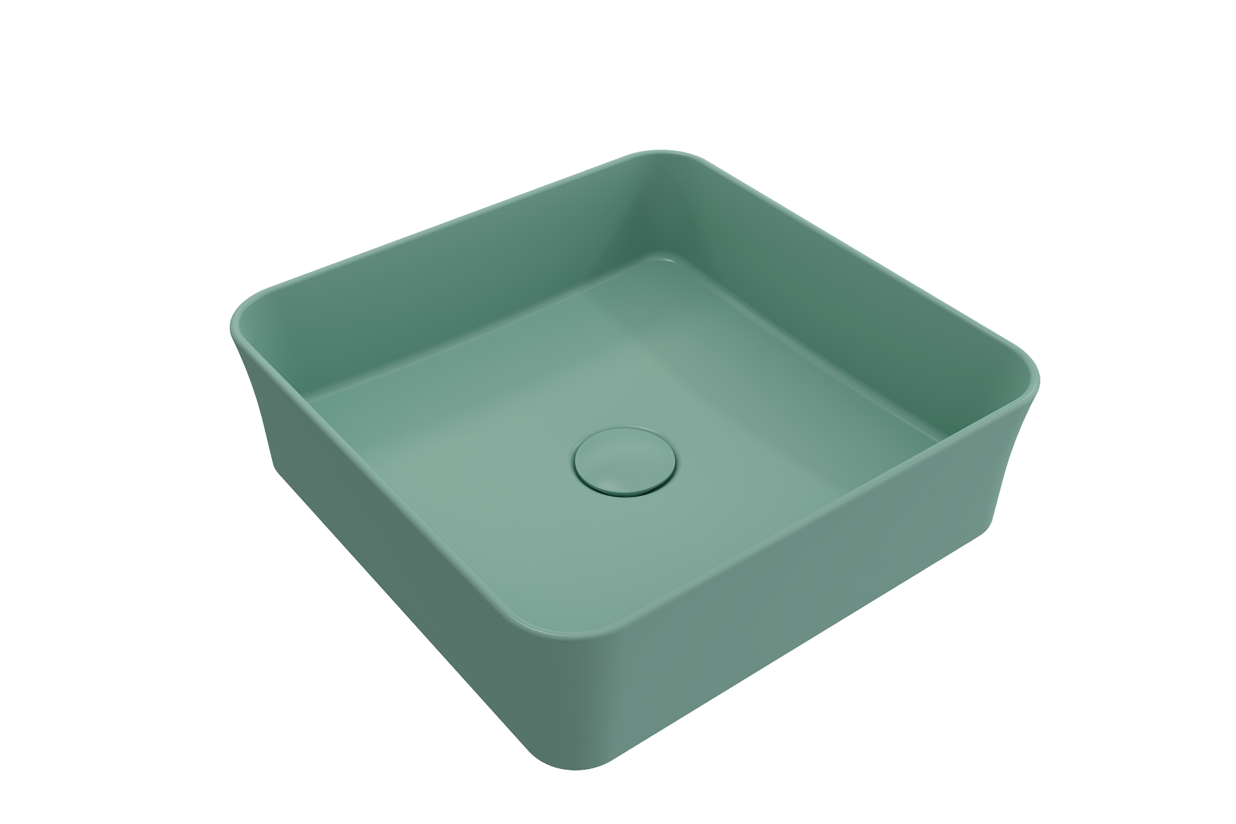 Alternate Image for BOCCHI Sottile 15" Square Vessel Fireclay Bathroom Sink, Matte Mint Green, 1477-033-0125