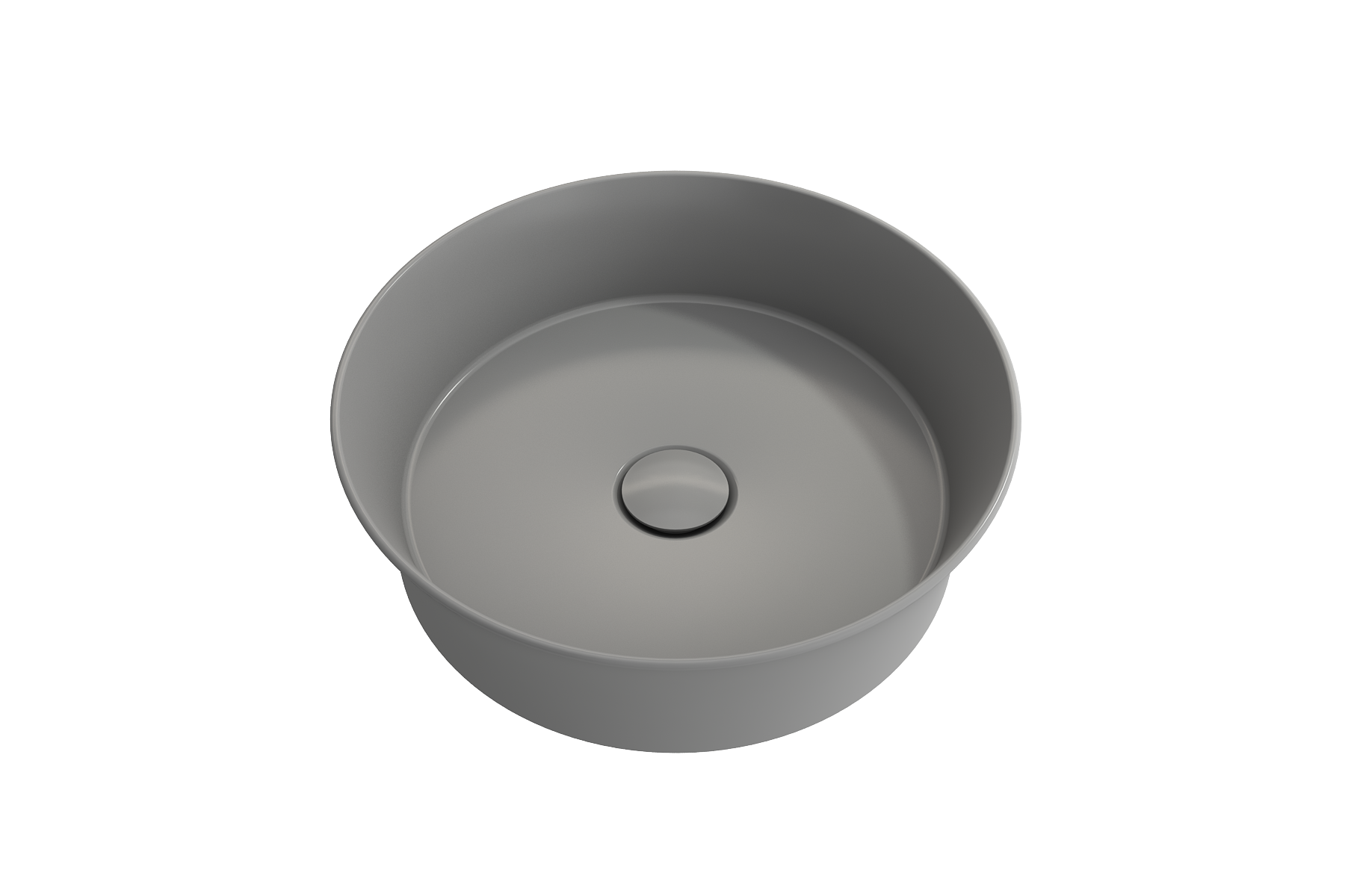 Alternate Image for BOCCHI Sottile 15" Round Vessel Fireclay Bathroom Sink, Matte Gray, 1478-006-0125