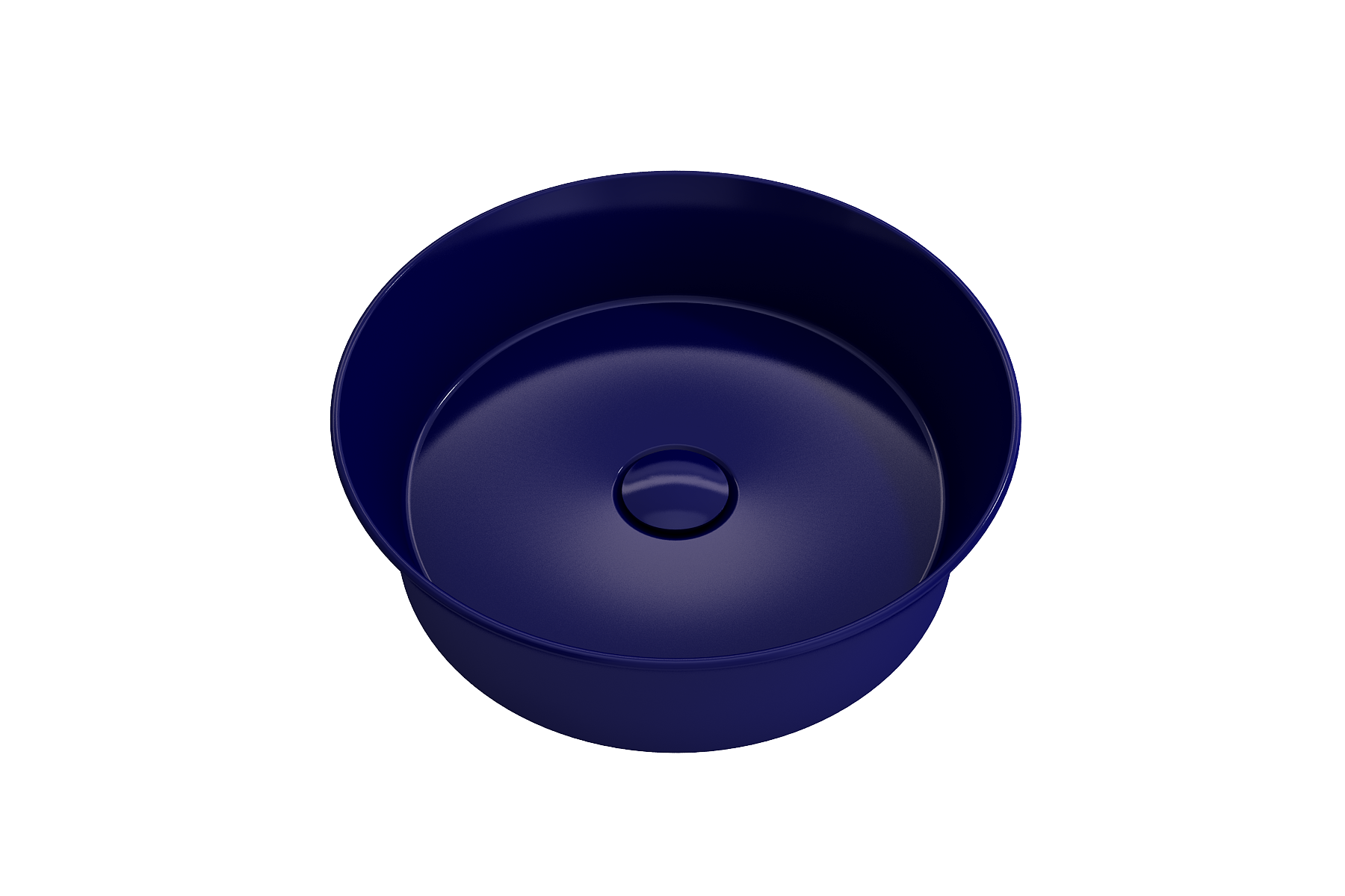 BOCCHI Sottile 15" Round Vessel Fireclay Bathroom Sink, Sapphire Blue, 1478-010-0125