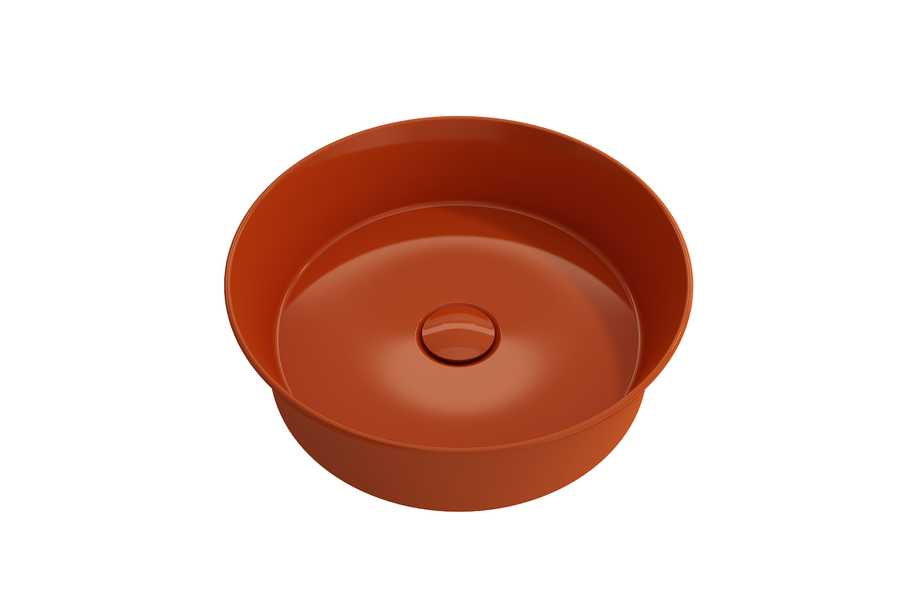 BOCCHI Sottile 15" Round Vessel Fireclay Bathroom Sink, Orange, 1478-012-0125