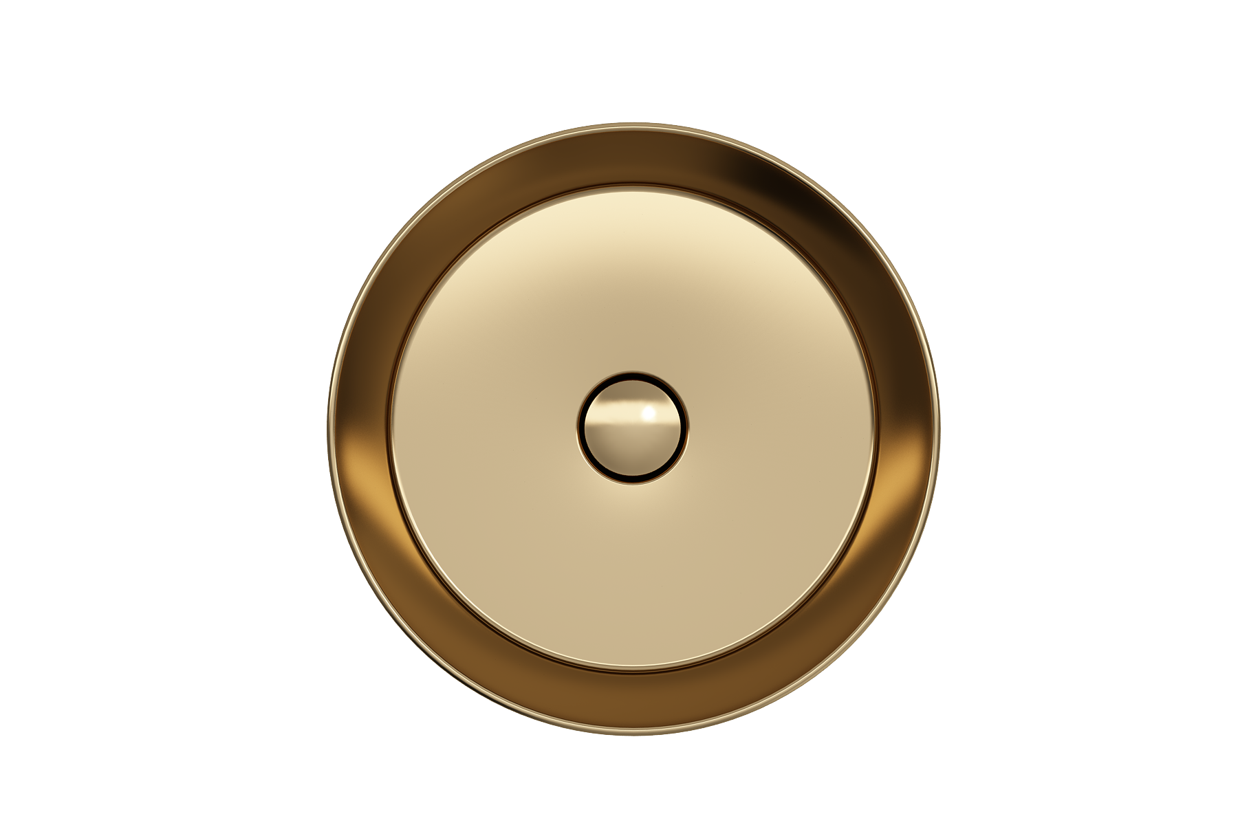BOCCHI Sottile 15" Round Vessel Fireclay Bathroom Sink, Matte Gold, 1478-403-0125