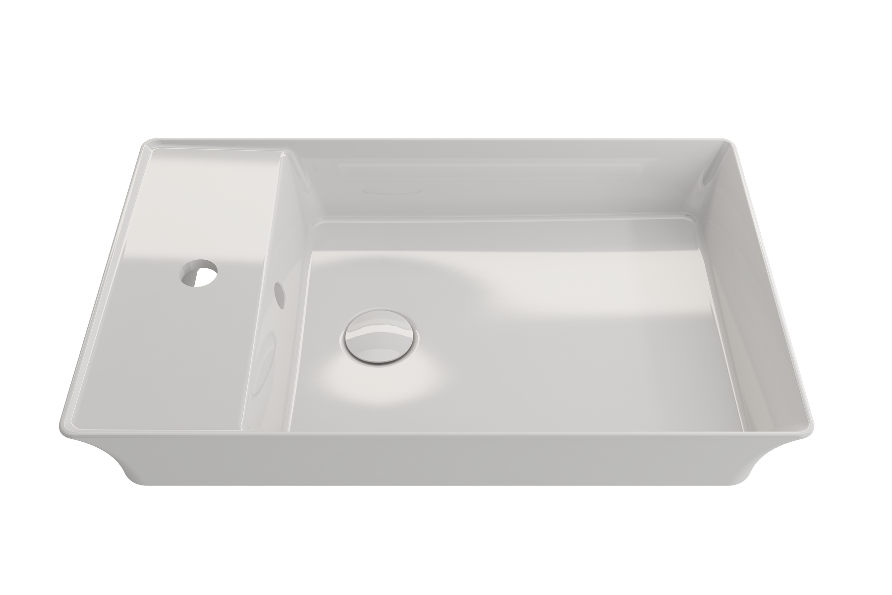 Alternate Image for BOCCHI Sottile 24" Rectangle Vessel Fireclay Bathroom Sink, White, Single Faucet Hole, 1479-001-0126
