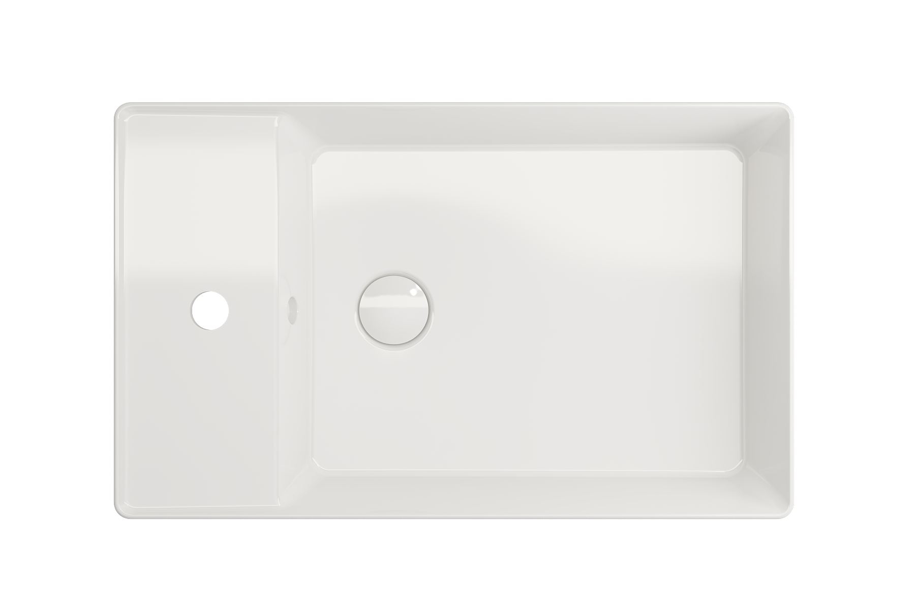 Alternate Image for BOCCHI Sottile 24" Rectangle Vessel Fireclay Bathroom Sink, White, Single Faucet Hole, 1479-001-0126