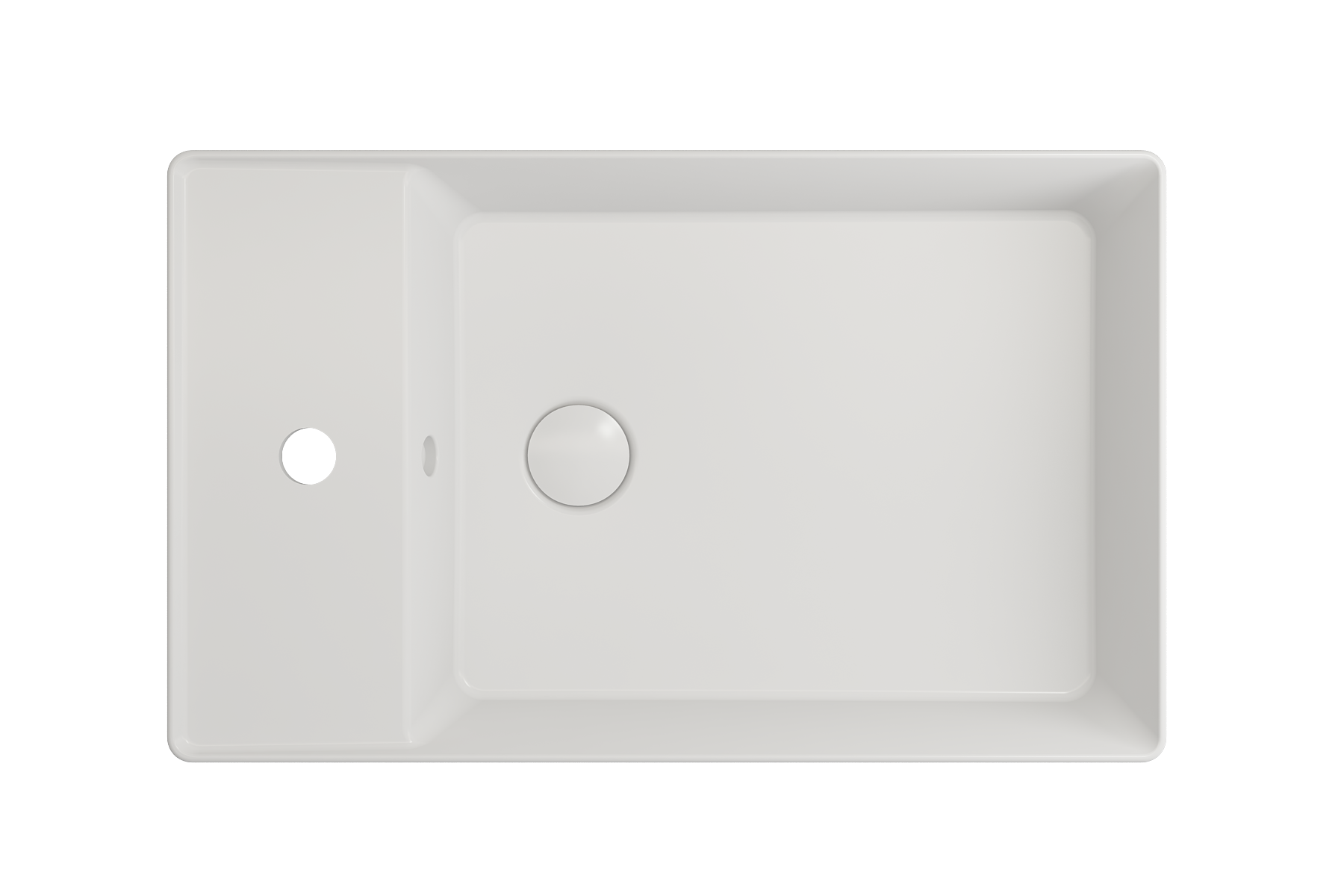 Alternate Image for BOCCHI Sottile 24" Rectangle Vessel Fireclay Bathroom Sink, Matte White, Single Faucet Hole, 1479-002-0126