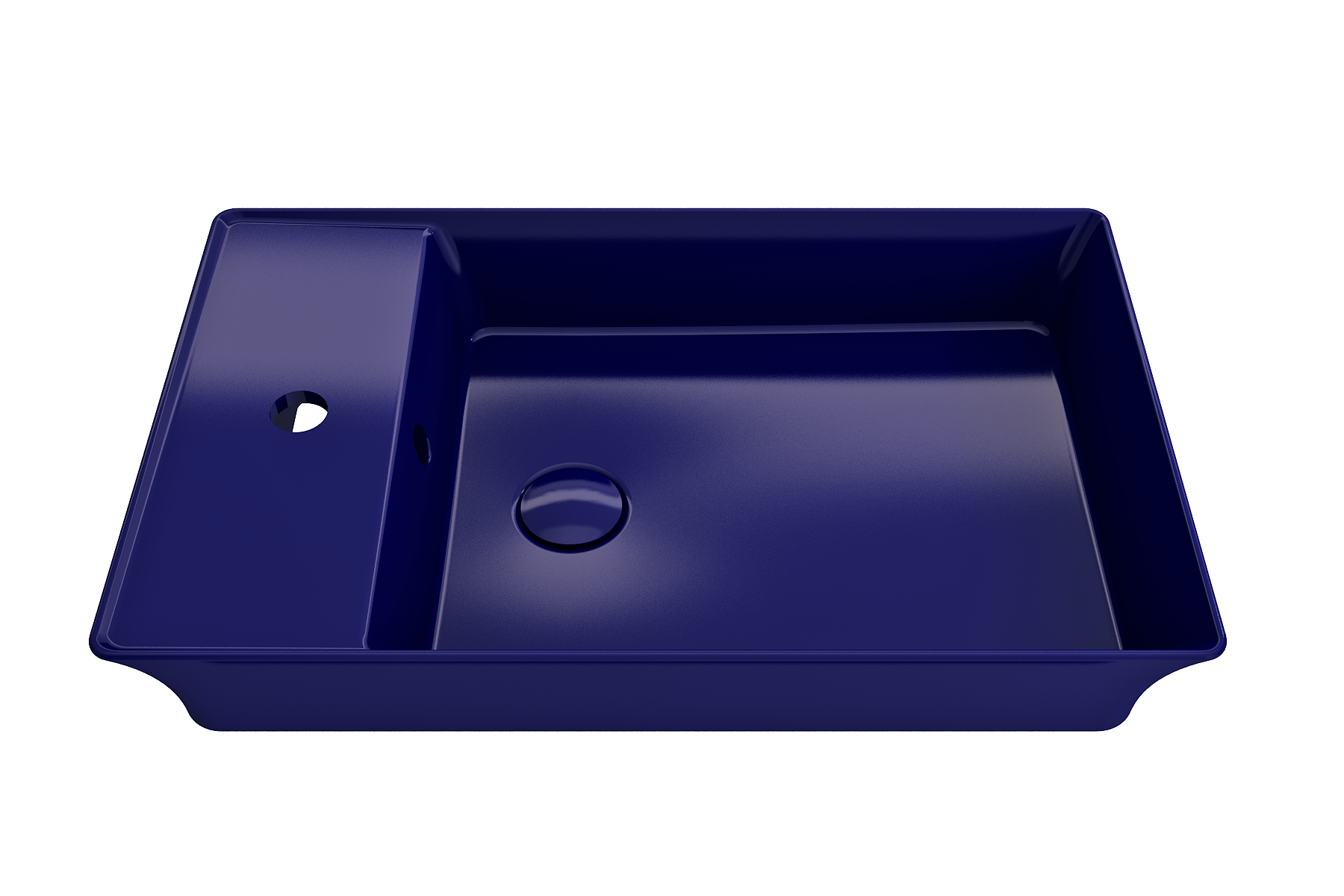 Alternate Image for BOCCHI Sottile 24" Rectangle Vessel Fireclay Bathroom Sink, Sapphire Blue, Single Faucet Hole, 1479-010-0126
