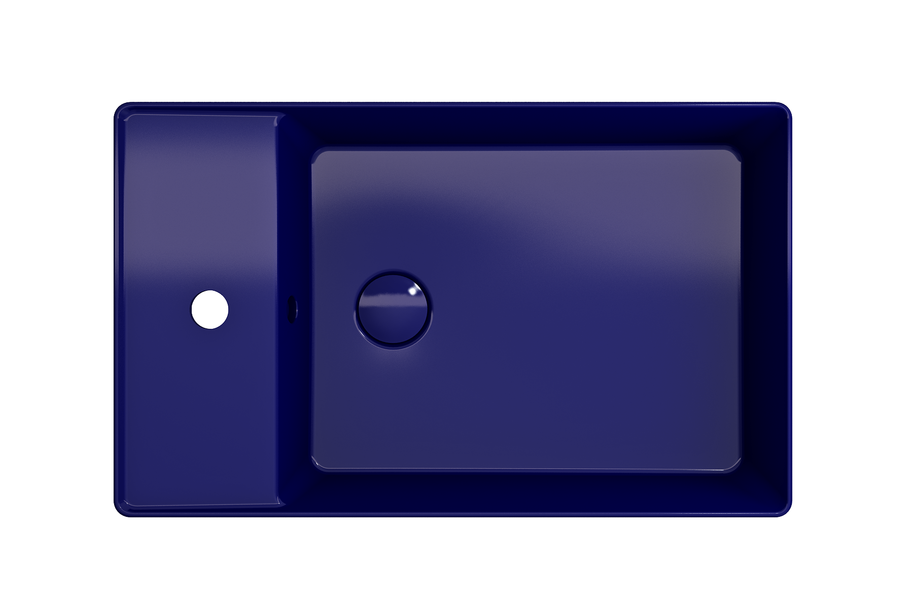 Alternate Image for BOCCHI Sottile 24" Rectangle Vessel Fireclay Bathroom Sink, Sapphire Blue, Single Faucet Hole, 1479-010-0126