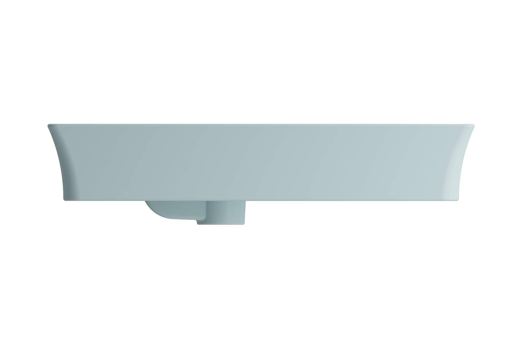 BOCCHI Sottile 24" Rectangle Vessel Fireclay Bathroom Sink, Matte Ice Blue, Single Faucet Hole, 1479-029-0126