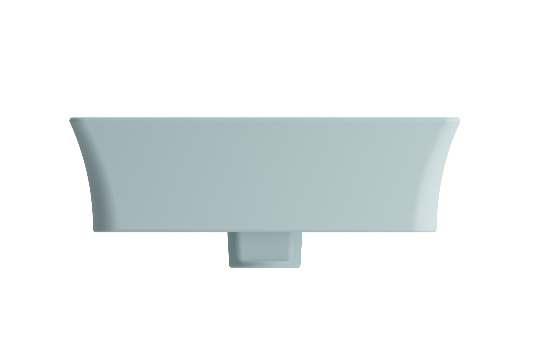 Alternate Image for BOCCHI Sottile 24" Rectangle Vessel Fireclay Bathroom Sink, Matte Ice Blue, Single Faucet Hole, 1479-029-0126