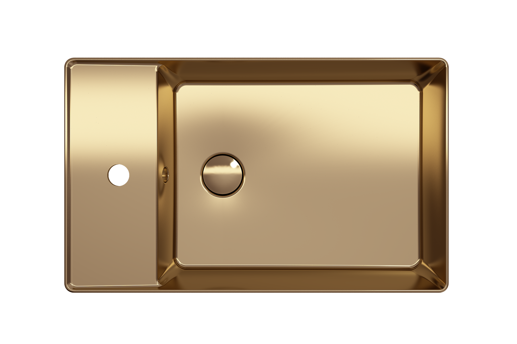 Alternate Image for BOCCHI Sottile 24" Rectangle Vessel Fireclay Bathroom Sink, Matte Gold, Single Faucet Hole, 1479-403-0126