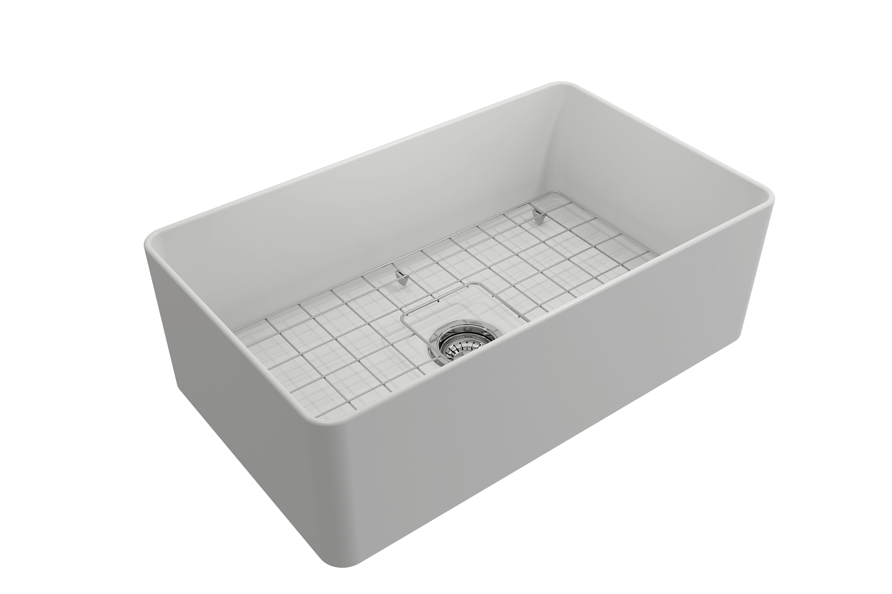 Alternate Image for BOCCHI Aderci Ultra-Slim 30" Fireclay Farmhouse Sink, Matte White, 1481-002-0120
