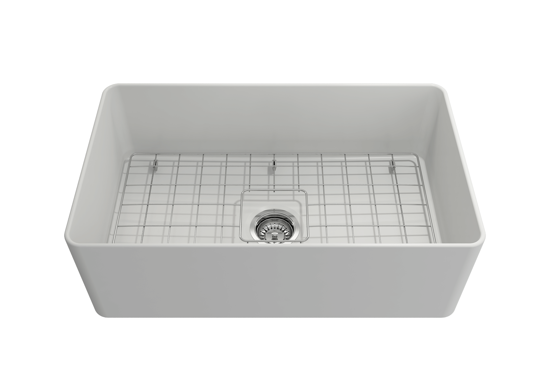 Alternate Image for BOCCHI Aderci Ultra-Slim 30" Fireclay Farmhouse Sink, Matte White, 1481-002-0120