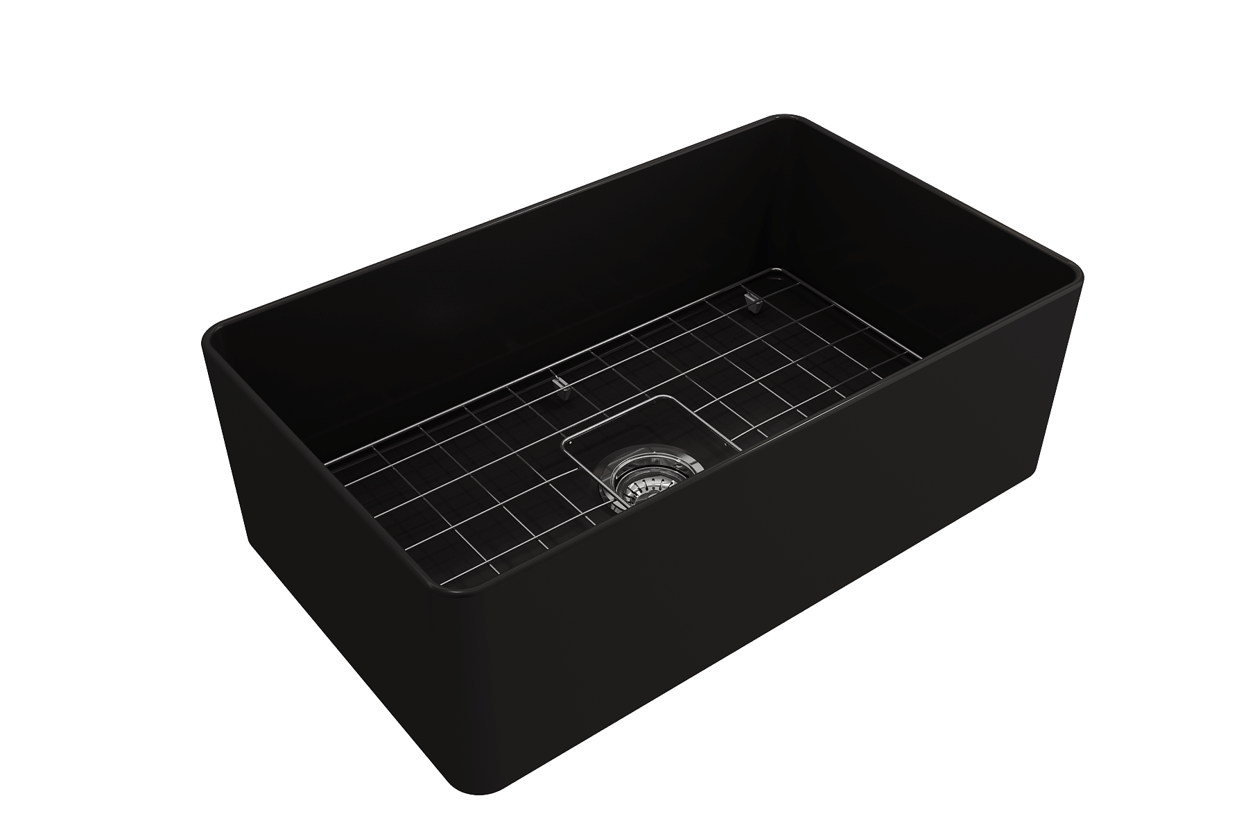 Alternate Image for BOCCHI Aderci Ultra-Slim 30" Fireclay Farmhouse Sink, Matte Black, 1481-004-0120