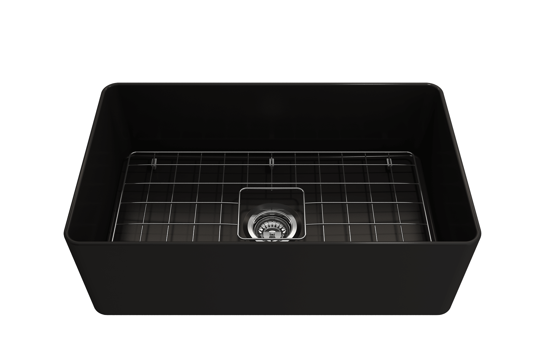 Alternate Image for BOCCHI Aderci Ultra-Slim 30" Fireclay Farmhouse Sink, Matte Black, 1481-004-0120