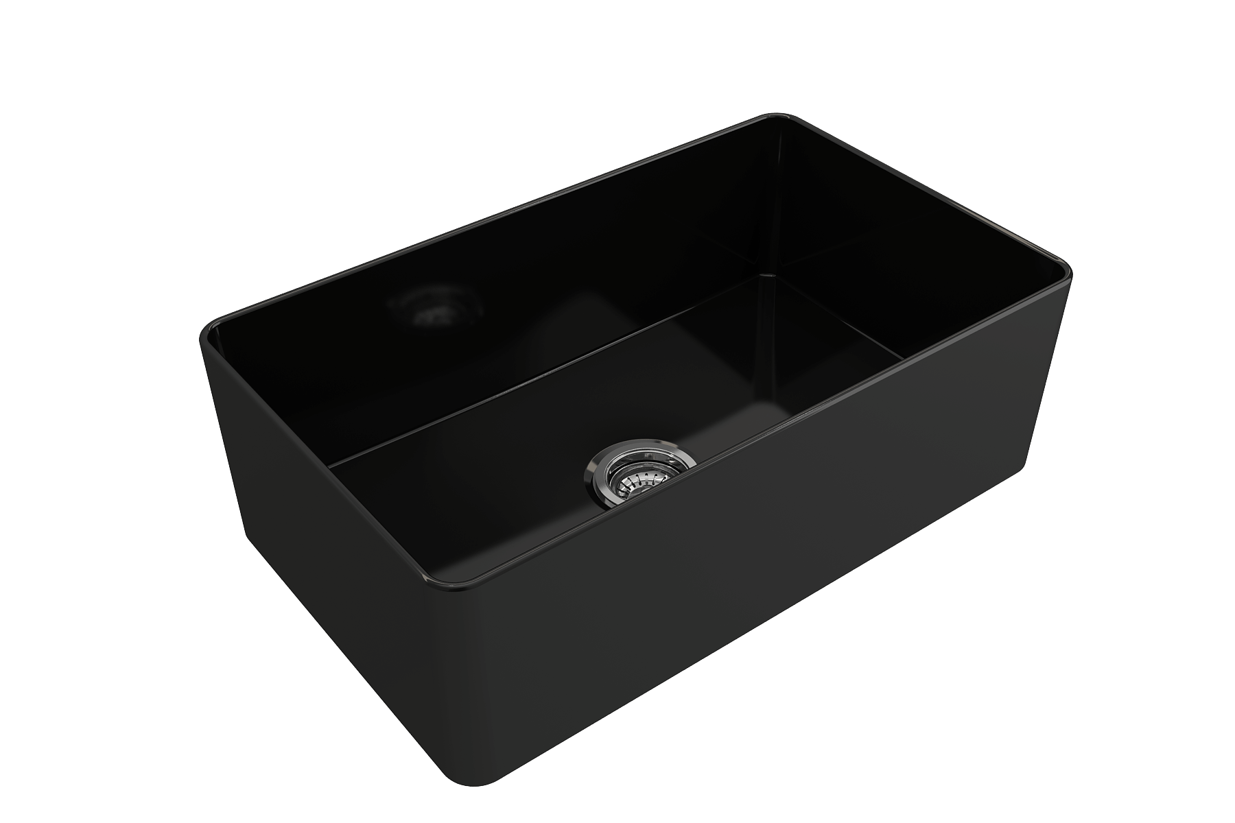 BOCCHI Aderci Ultra-Slim 30" Fireclay Farmhouse Sink, Black, 1481-005-0120