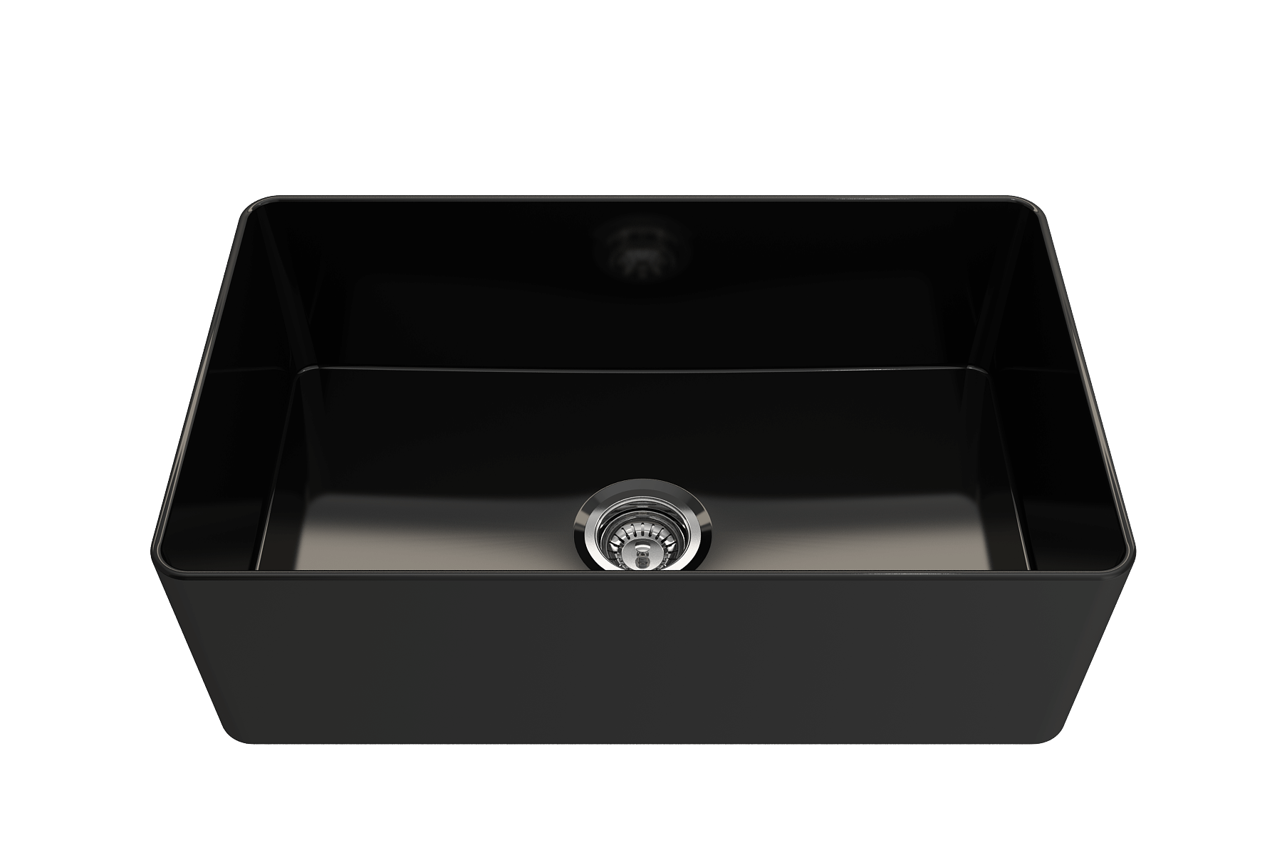 BOCCHI Aderci Ultra-Slim 30" Fireclay Farmhouse Sink, Black, 1481-005-0120