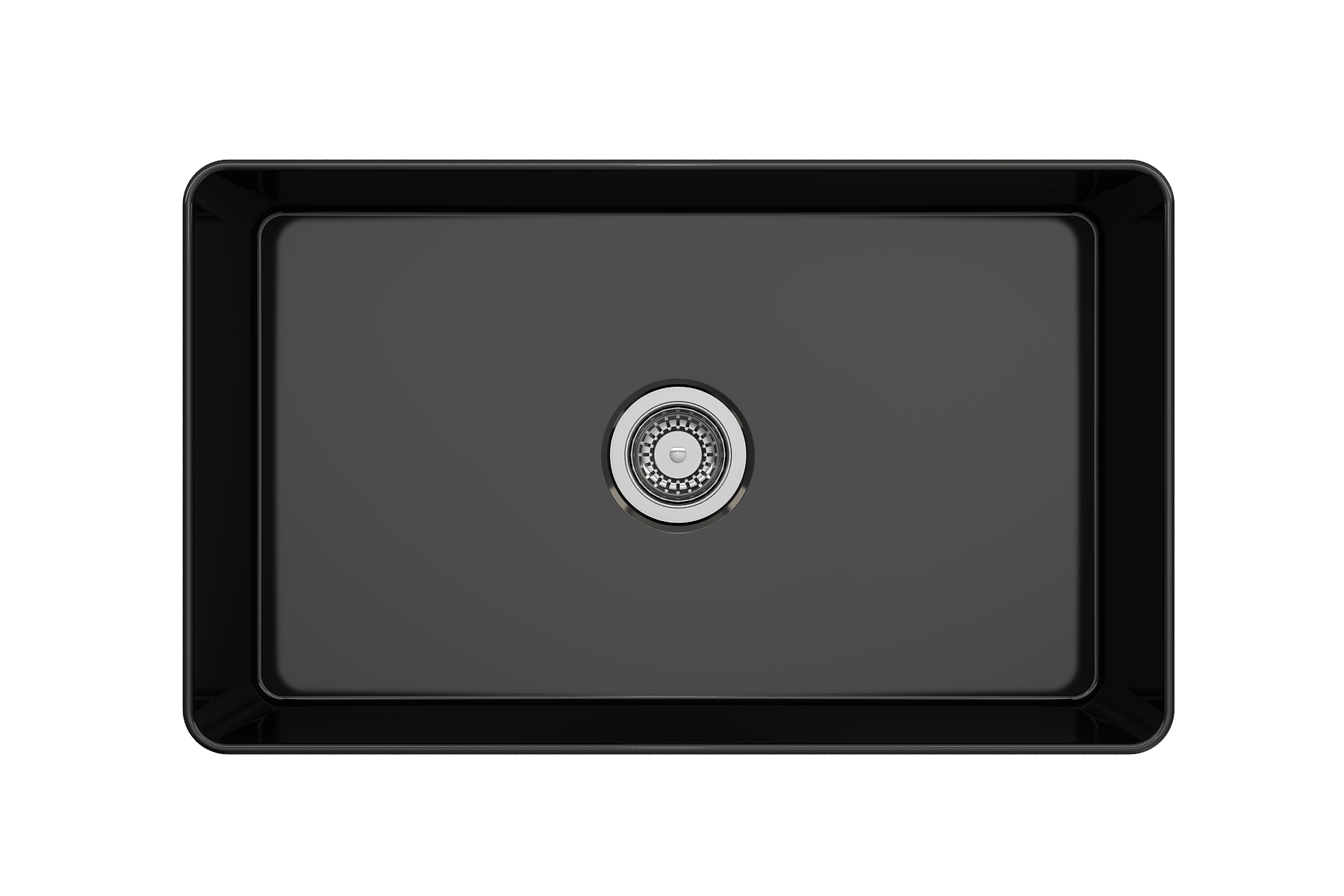 BOCCHI Aderci Ultra-Slim 30" Fireclay Farmhouse Sink, Black, 1481-005-0120