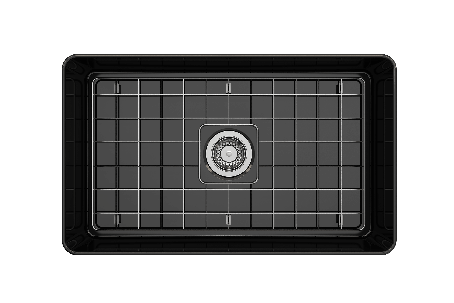 BOCCHI Aderci Ultra-Slim 30" Fireclay Farmhouse Sink, Black, 1481-005-0120