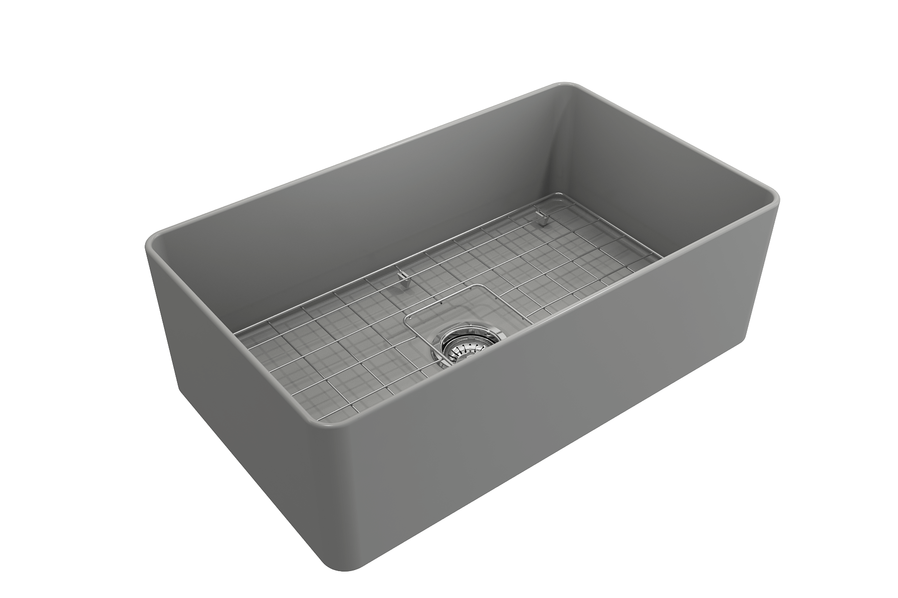 Alternate Image for BOCCHI Aderci Ultra-Slim 30" Fireclay Farmhouse Sink, Matte Gray, 1481-006-0120