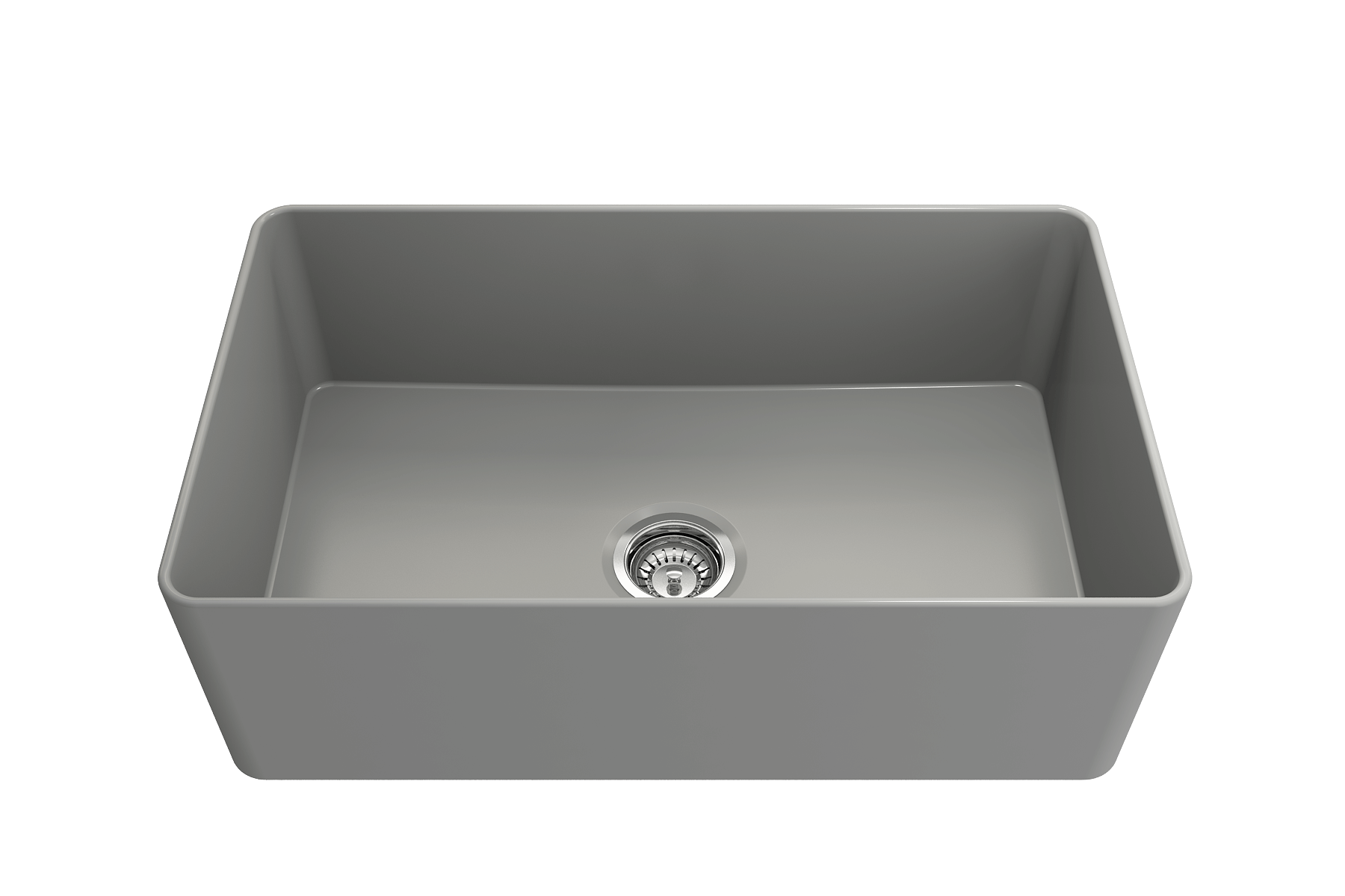 Alternate Image for BOCCHI Aderci Ultra-Slim 30" Fireclay Farmhouse Sink, Matte Gray, 1481-006-0120