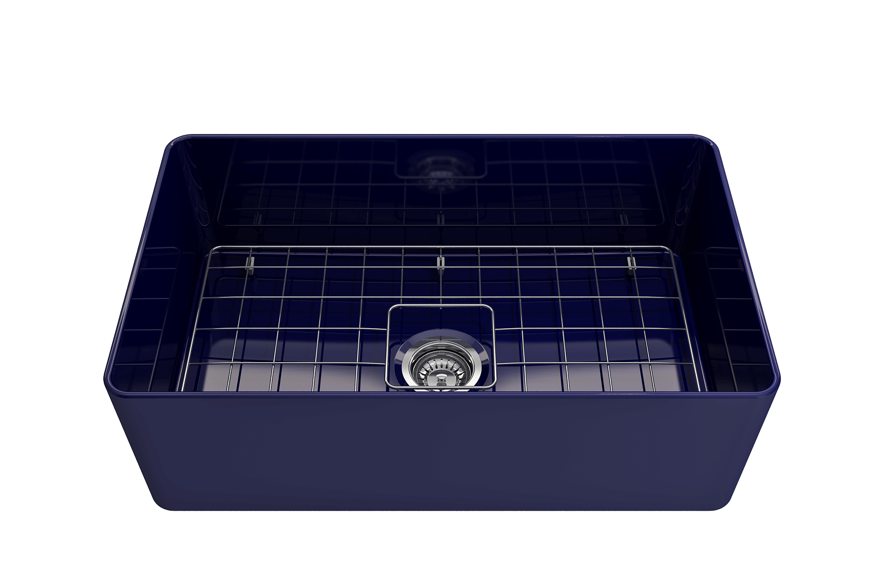 Alternate Image for BOCCHI Aderci Ultra-Slim 30" Fireclay Farmhouse Sink, Sapphire Blue, 1481-010-0120