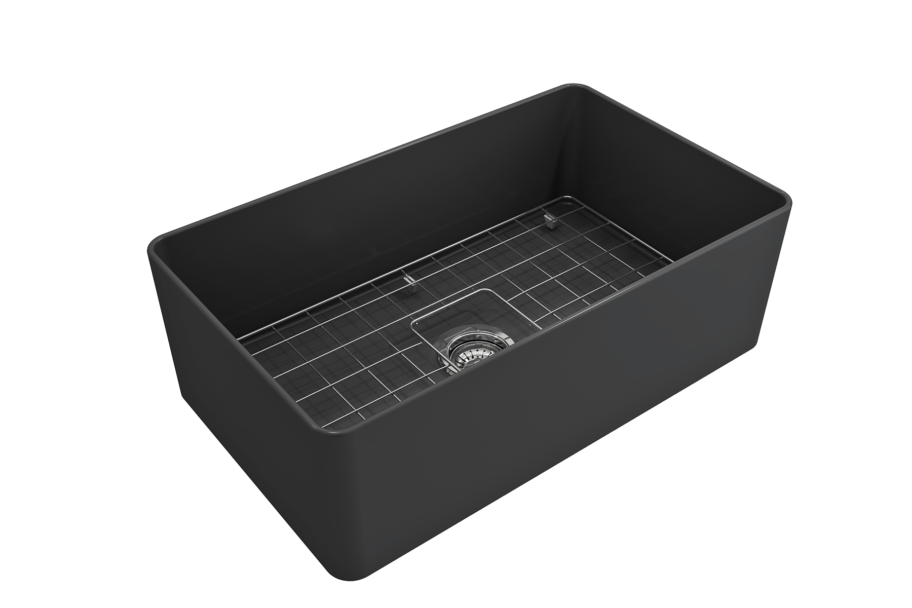Alternate Image for BOCCHI Aderci Ultra-Slim 30" Fireclay Farmhouse Sink, Matte Dark Gray, 1481-020-0120