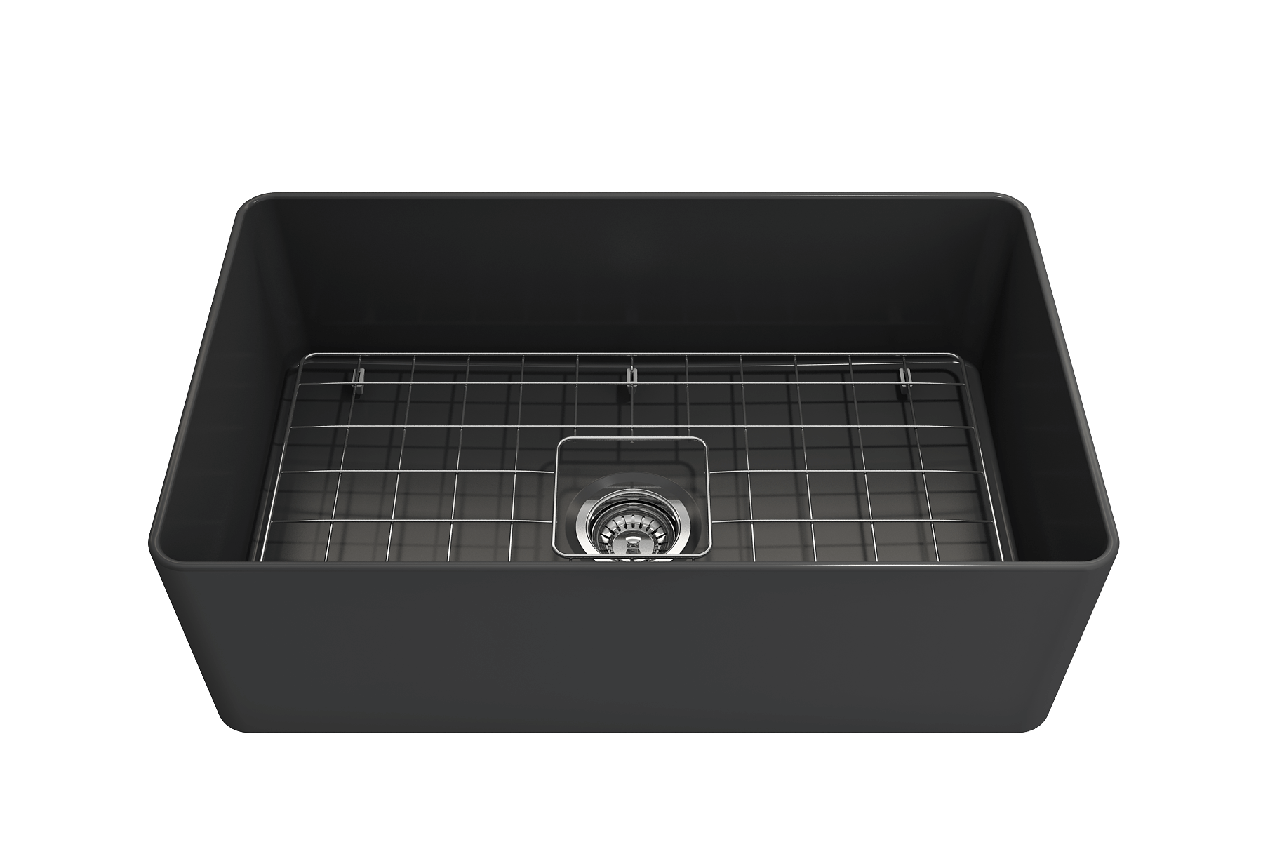 Alternate Image for BOCCHI Aderci Ultra-Slim 30" Fireclay Farmhouse Sink, Matte Dark Gray, 1481-020-0120