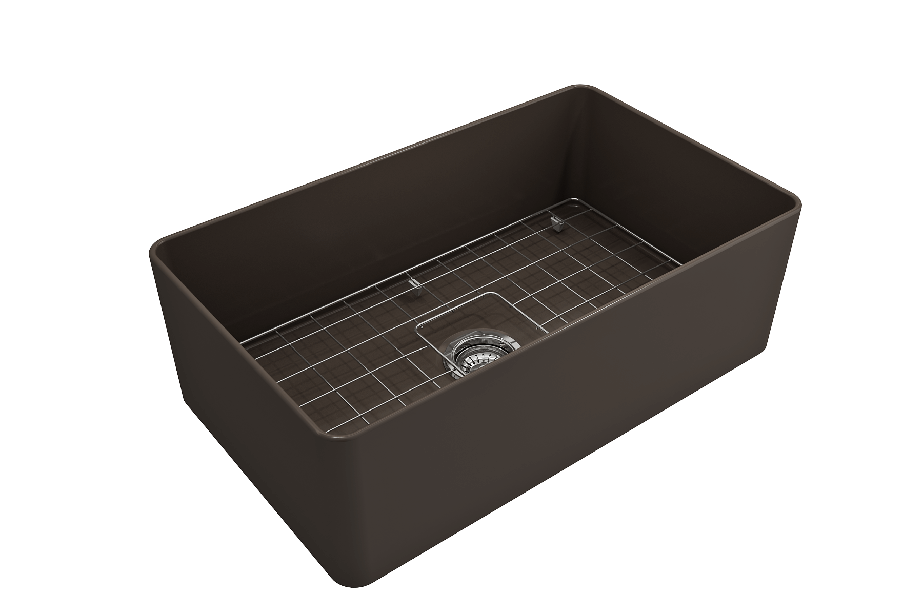 Alternate Image for BOCCHI Aderci Ultra-Slim 30" Fireclay Farmhouse Sink, Matte Brown, 1481-025-0120