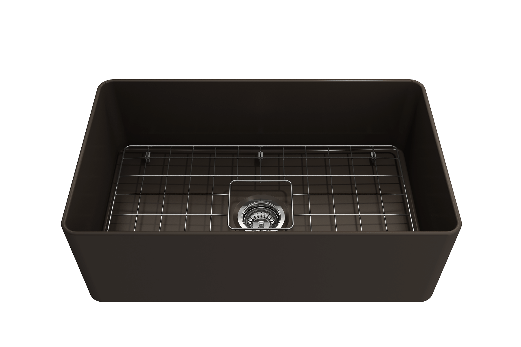 Alternate Image for BOCCHI Aderci Ultra-Slim 30" Fireclay Farmhouse Sink, Matte Brown, 1481-025-0120