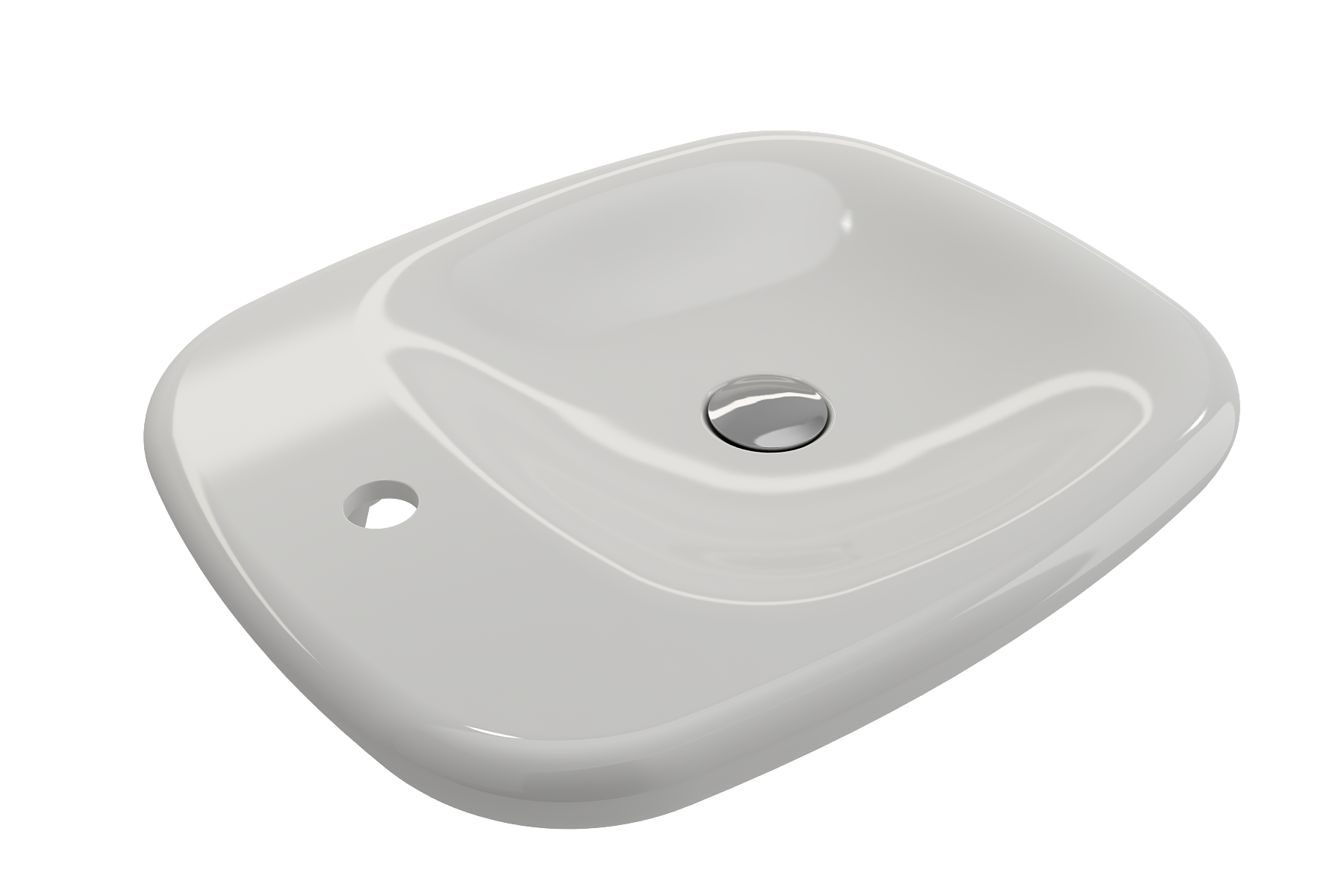Alternate Image for BOCCHI Fenice 22" Rectangle Vessel Fireclay Bathroom Sink, White, Single Faucet Hole, 1489-001-0126