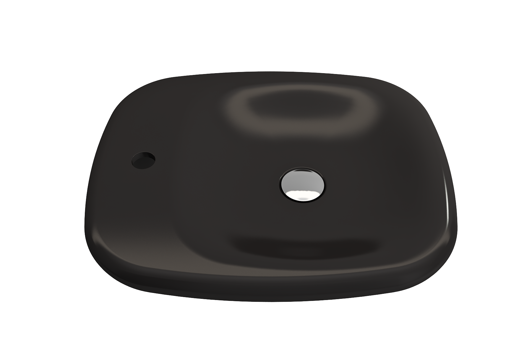 Alternate Image for BOCCHI Fenice 22" Rectangle Vessel Fireclay Bathroom Sink, Matte Black, Single Faucet Hole, 1489-004-0126