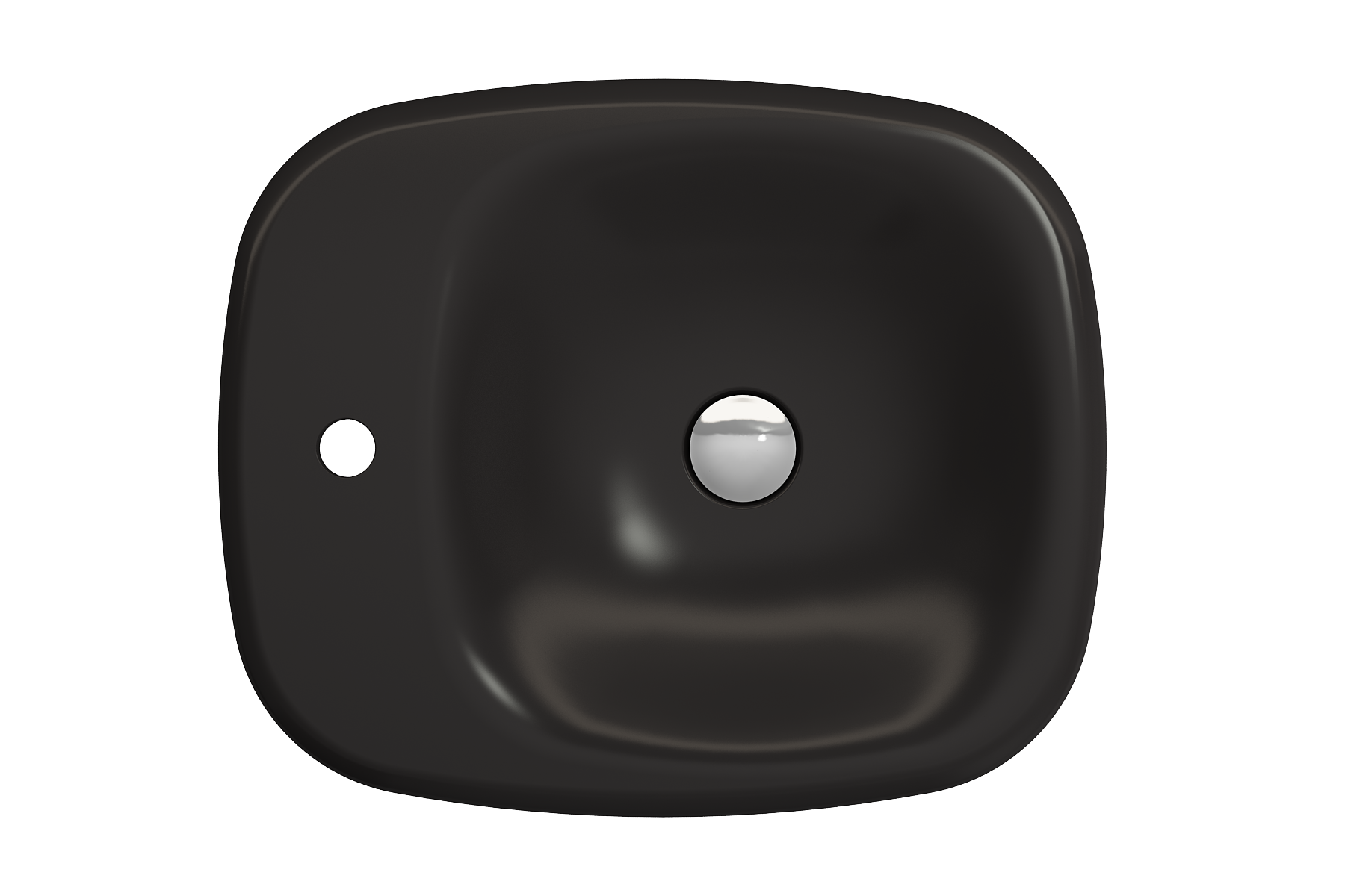 Alternate Image for BOCCHI Fenice 22" Rectangle Vessel Fireclay Bathroom Sink, Matte Black, Single Faucet Hole, 1489-004-0126