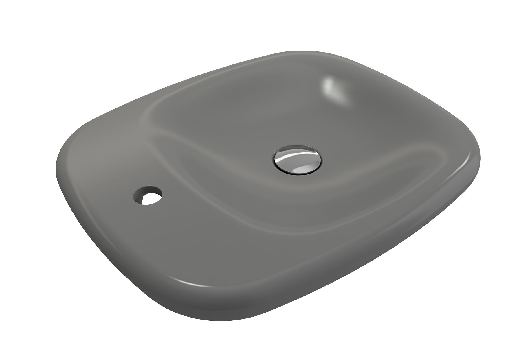 Alternate Image for BOCCHI Fenice 22" Rectangle Vessel Fireclay Bathroom Sink, Matte Gray, Single Faucet Hole, 1489-006-0126