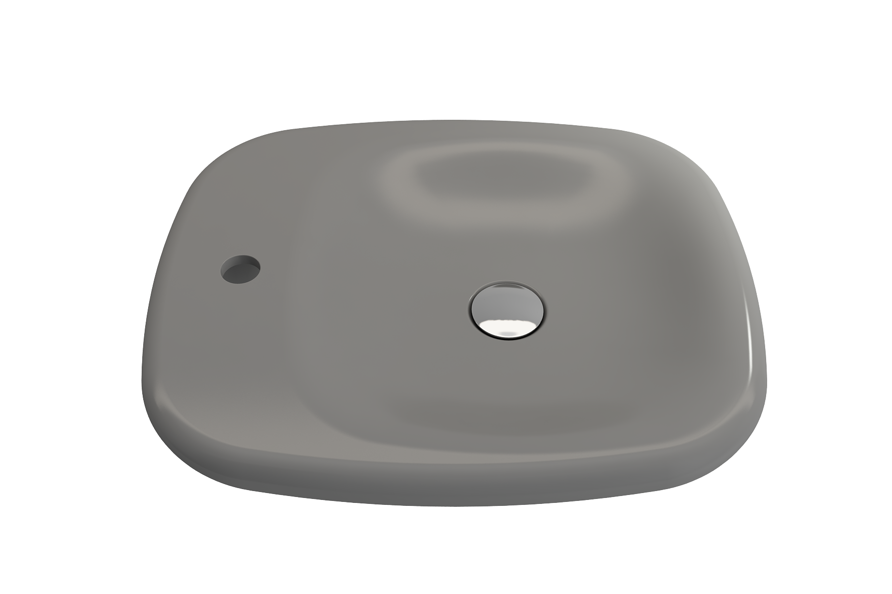 Alternate Image for BOCCHI Fenice 22" Rectangle Vessel Fireclay Bathroom Sink, Matte Gray, Single Faucet Hole, 1489-006-0126