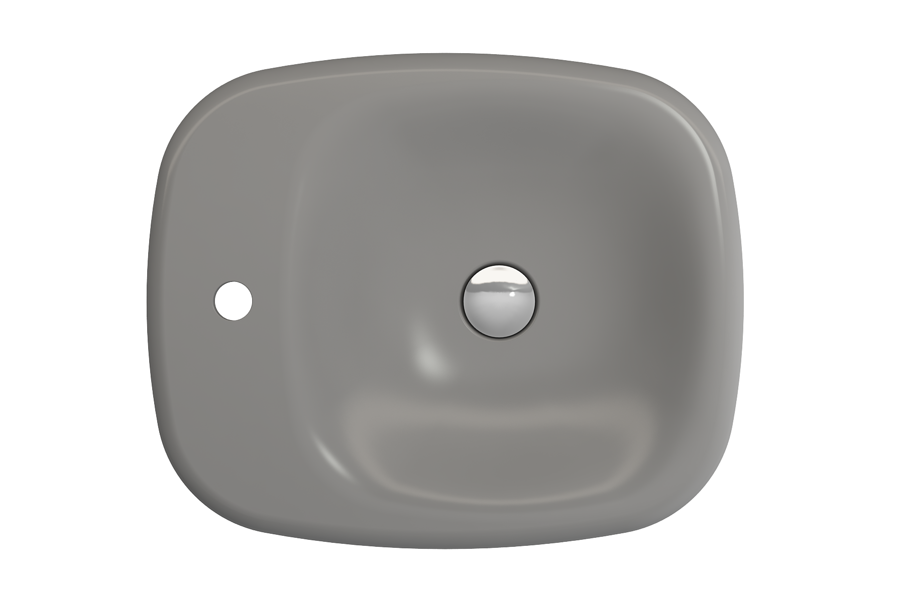 Alternate Image for BOCCHI Fenice 22" Rectangle Vessel Fireclay Bathroom Sink, Matte Gray, Single Faucet Hole, 1489-006-0126
